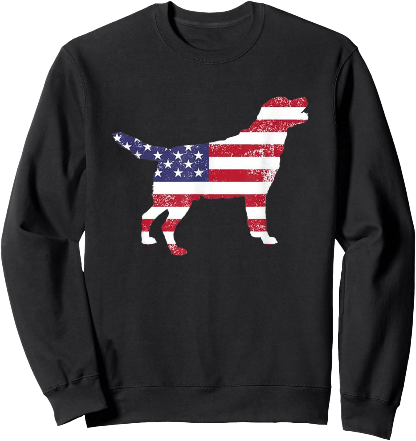 Labrador Retriever Dog USA Flag for Fouth of July Sweatshirt - Sweatshirt | Black