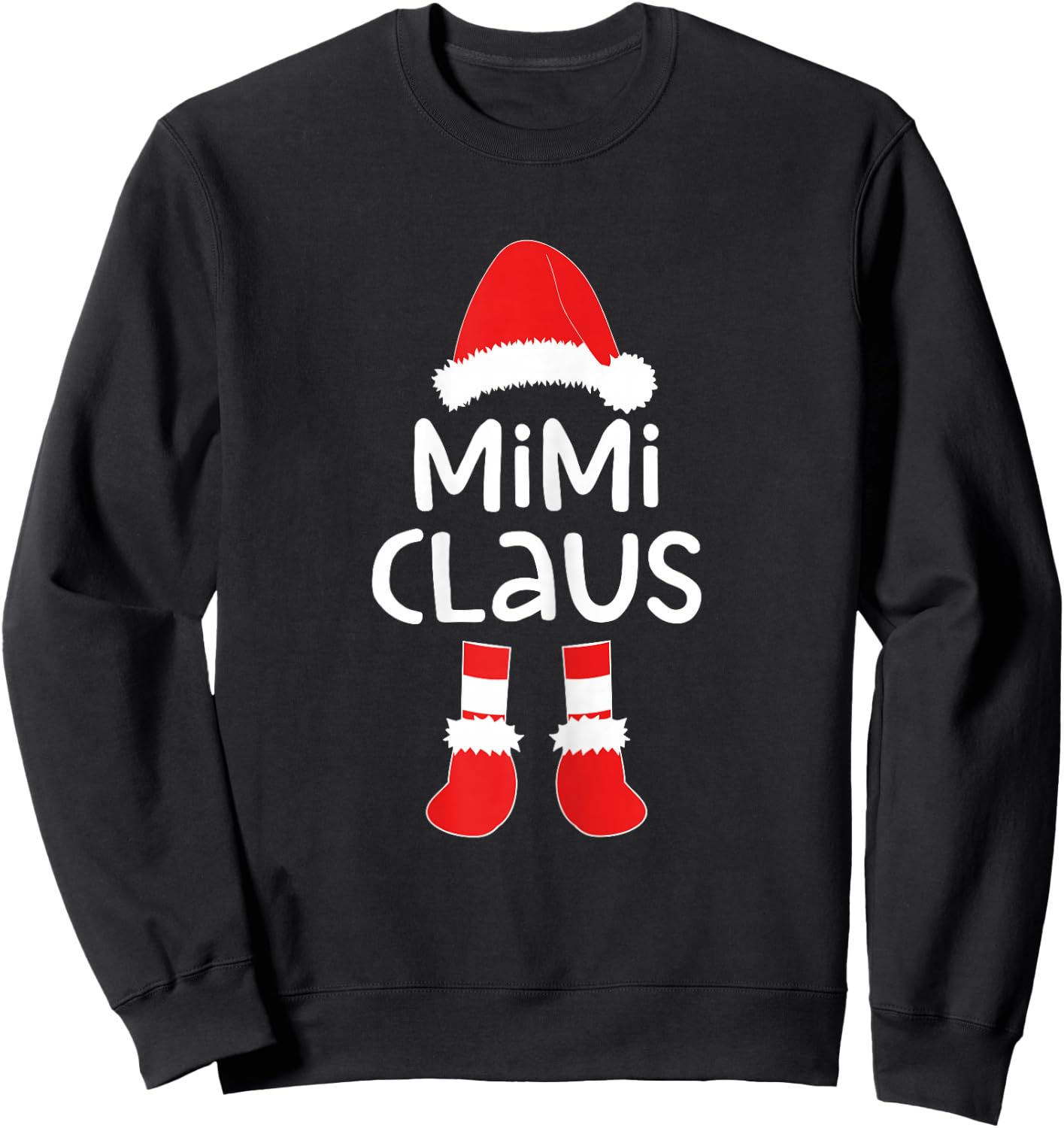 Mimi Claus Shirt Women Matching Mimi Christmas Costume Sweatshirt - Sweatshirt | Black