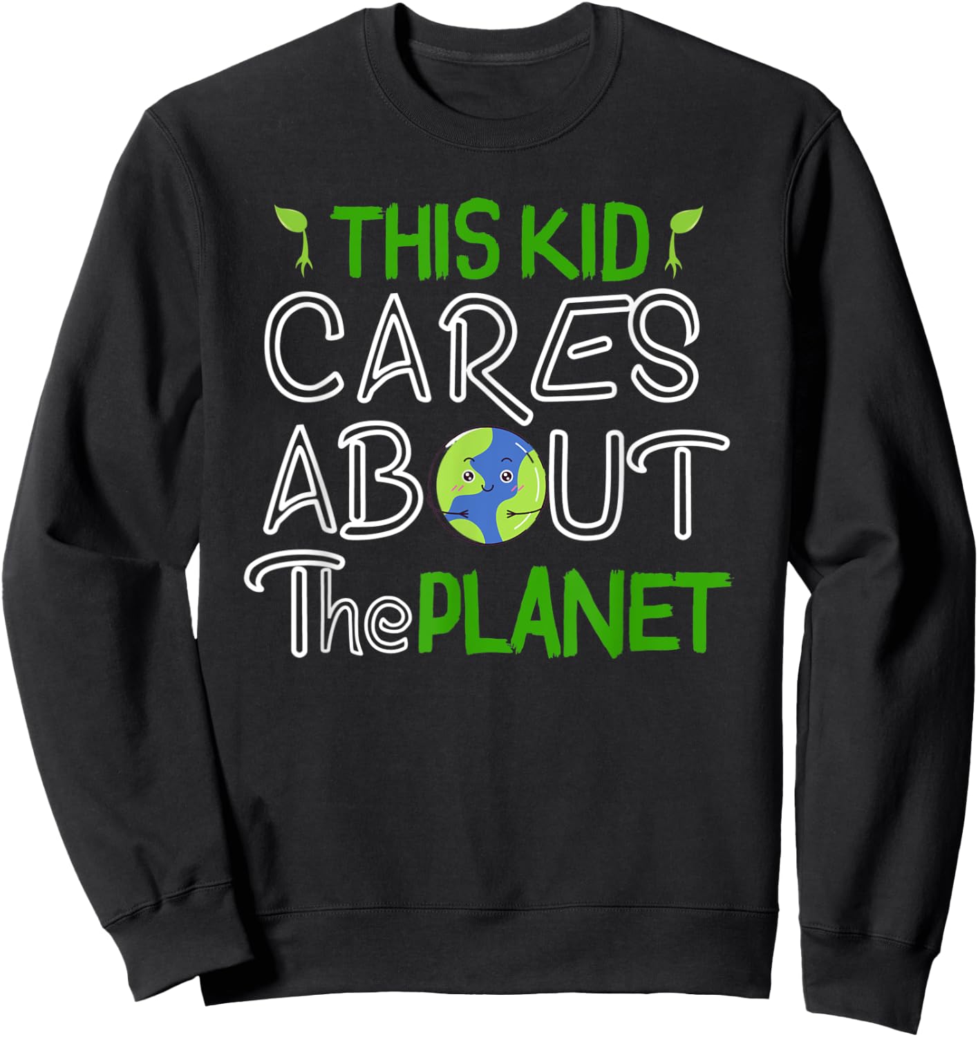This Kid Cares About the Planet Day Environment Sweatshirt - Sweatshirt | Black