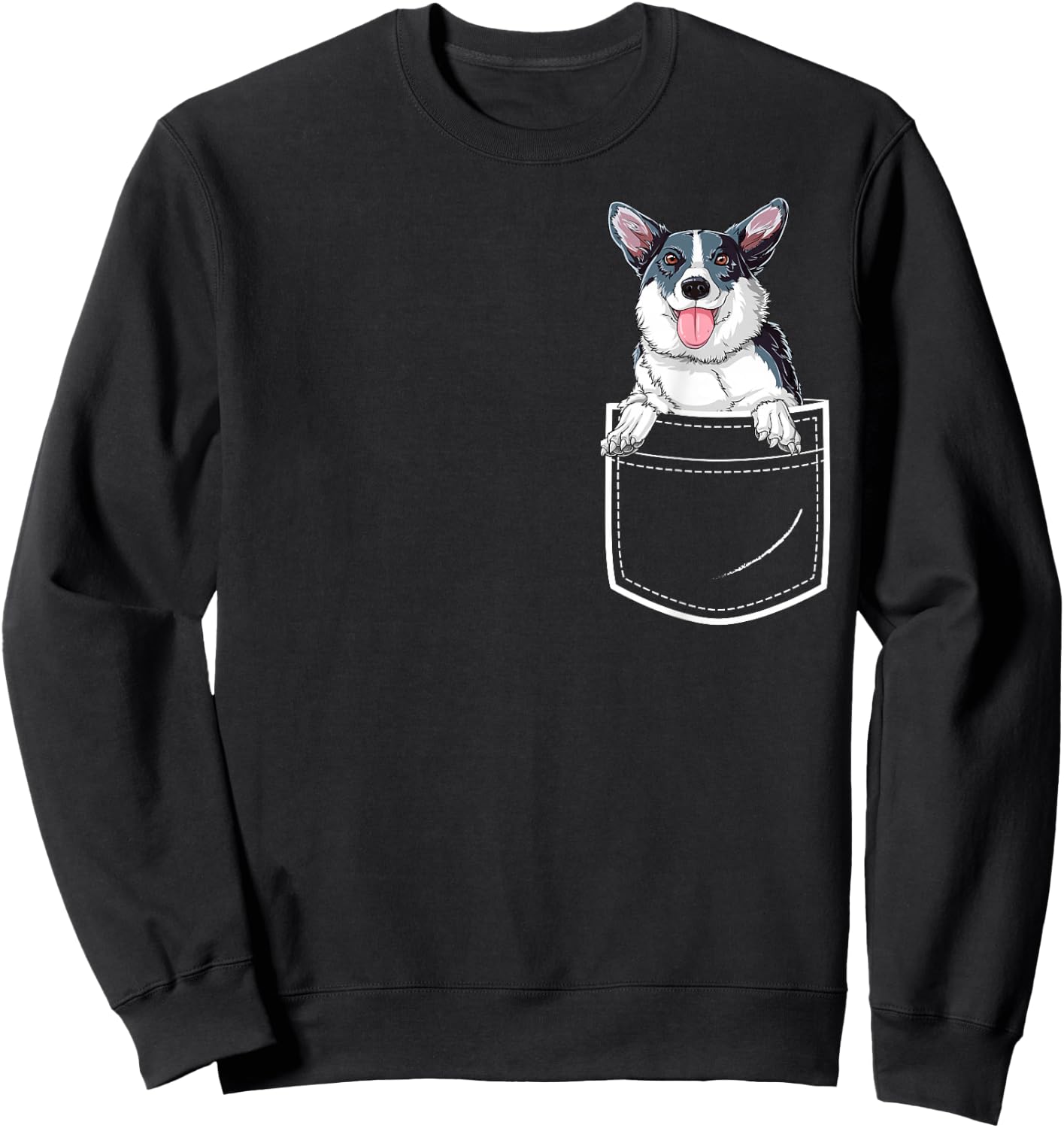 Corgi In Your Front Pocket Funny Dog Lover Men Women Gifts Sweatshirt - Sweatshirt | Black