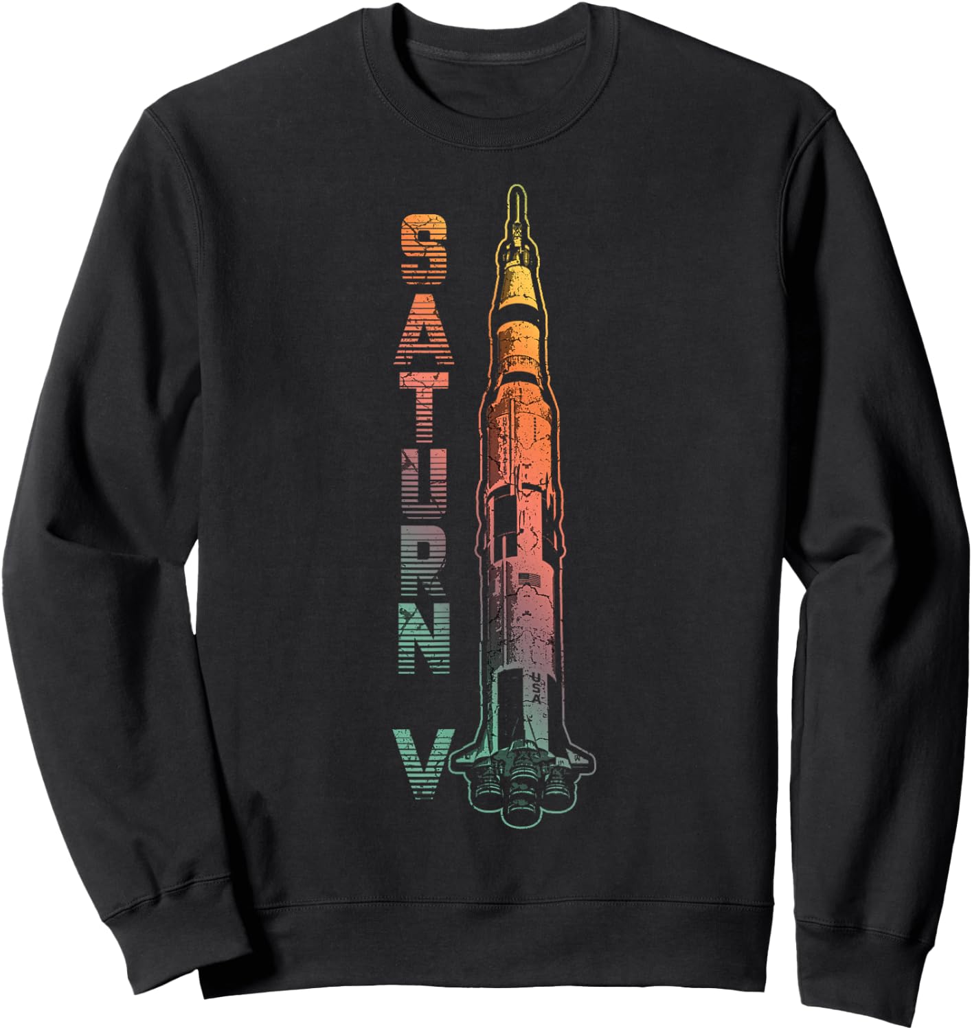 Saturn V Rocket Launch Vehicle Space American Spaceflight Sweatshirt - Sweatshirt | Black