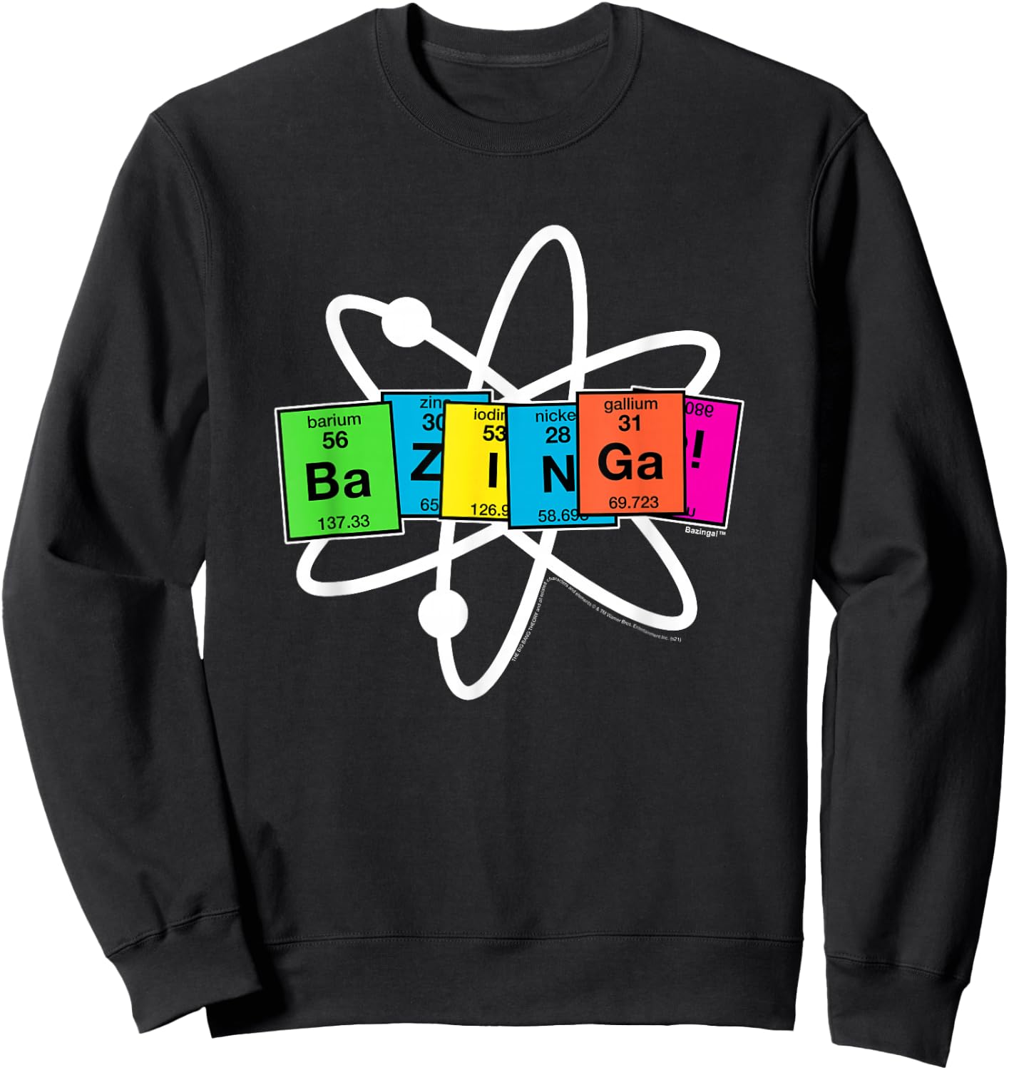 The Big Bang Theory Bazinga Elements with Atom Sweatshirt - Sweatshirt | Black