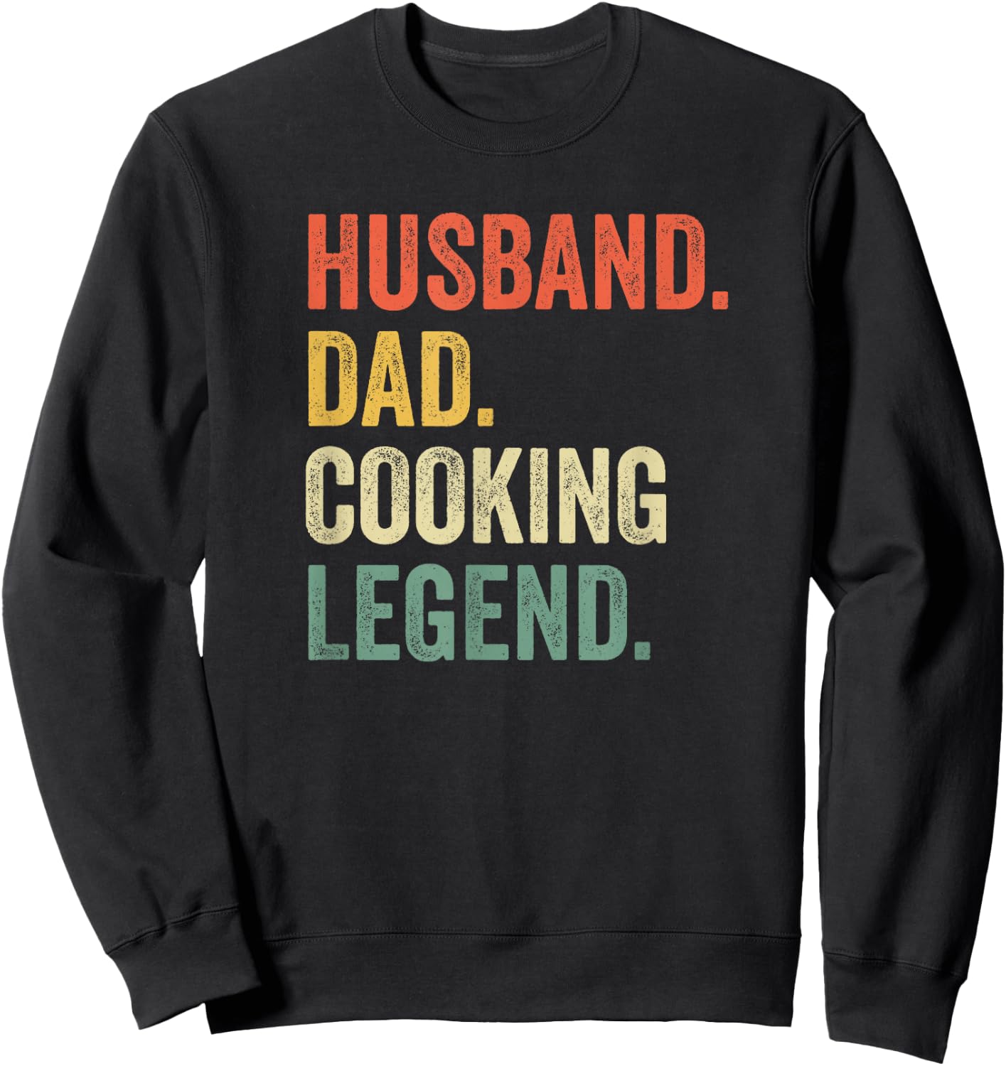 Husband Dad Cooking Legend Funny Cook Chef Father Vintage Sweatshirt - Sweatshirt | Black