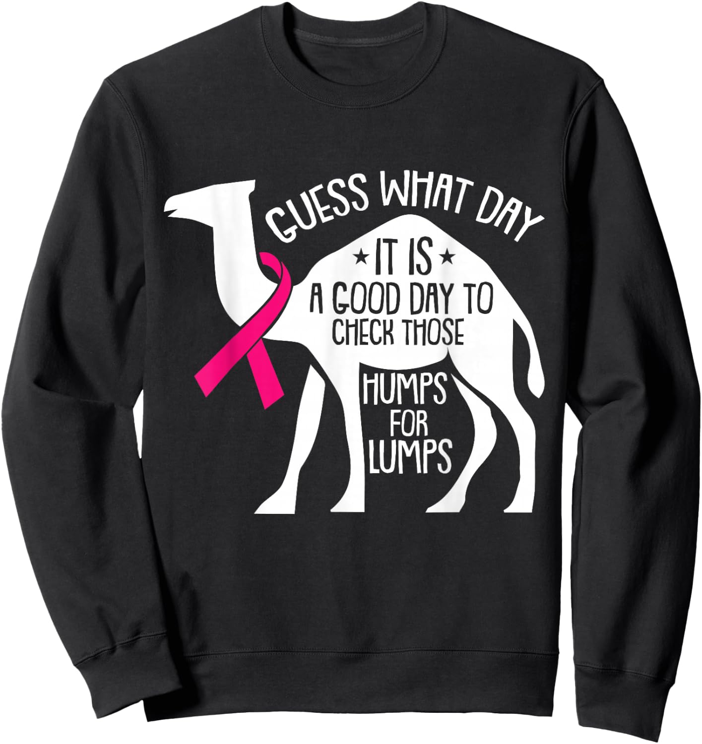 Check Those Humps Lumps Breast Cancer Awareness Warrior Sweatshirt - Sweatshirt | Black