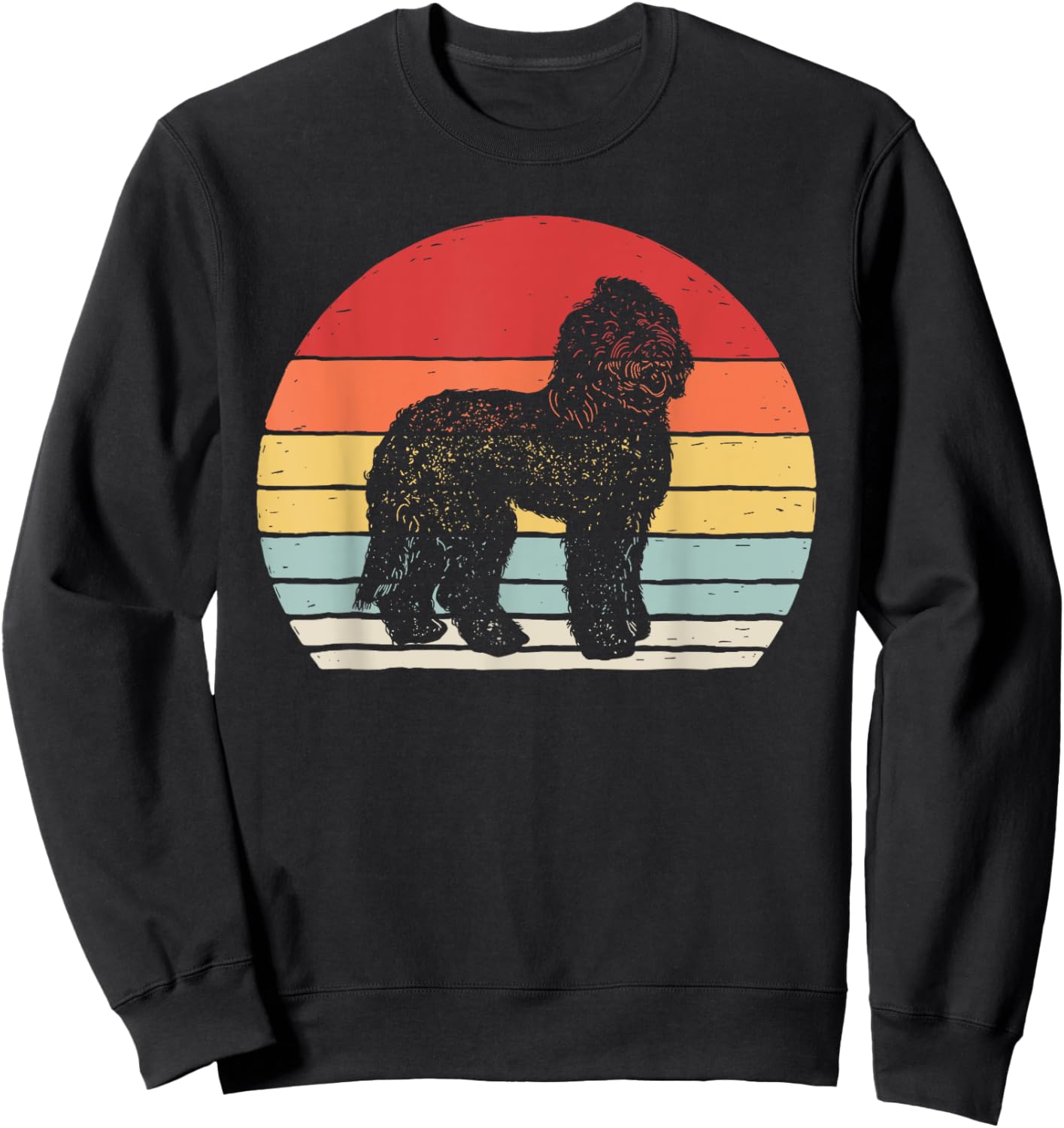 Vintage Retro Labradoodle Dog Women Girls Kids Sweatshirt - Sweatshirt | Black