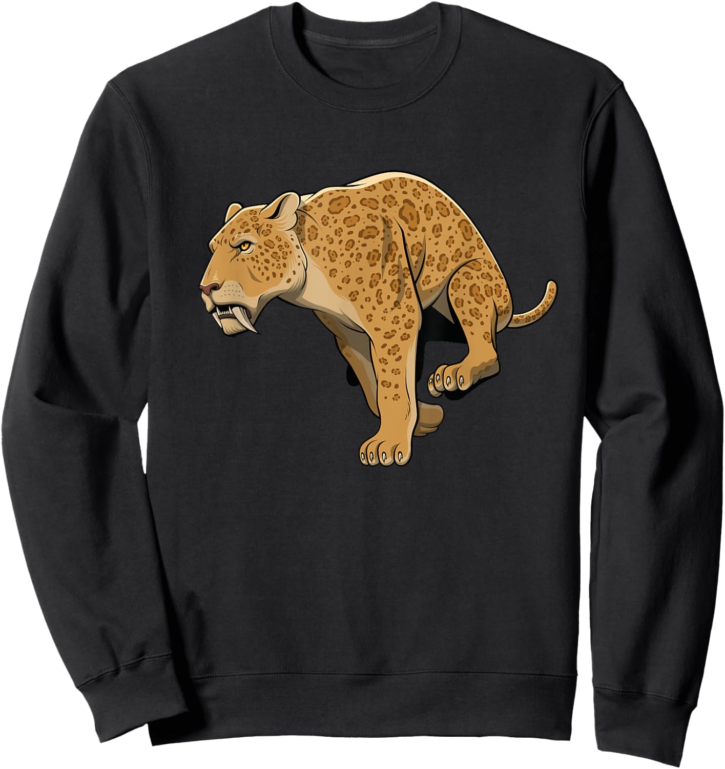 Sabertooth Tiger I Smilodon I Kids Sabertooth Sweatshirt - Sweatshirt | Black