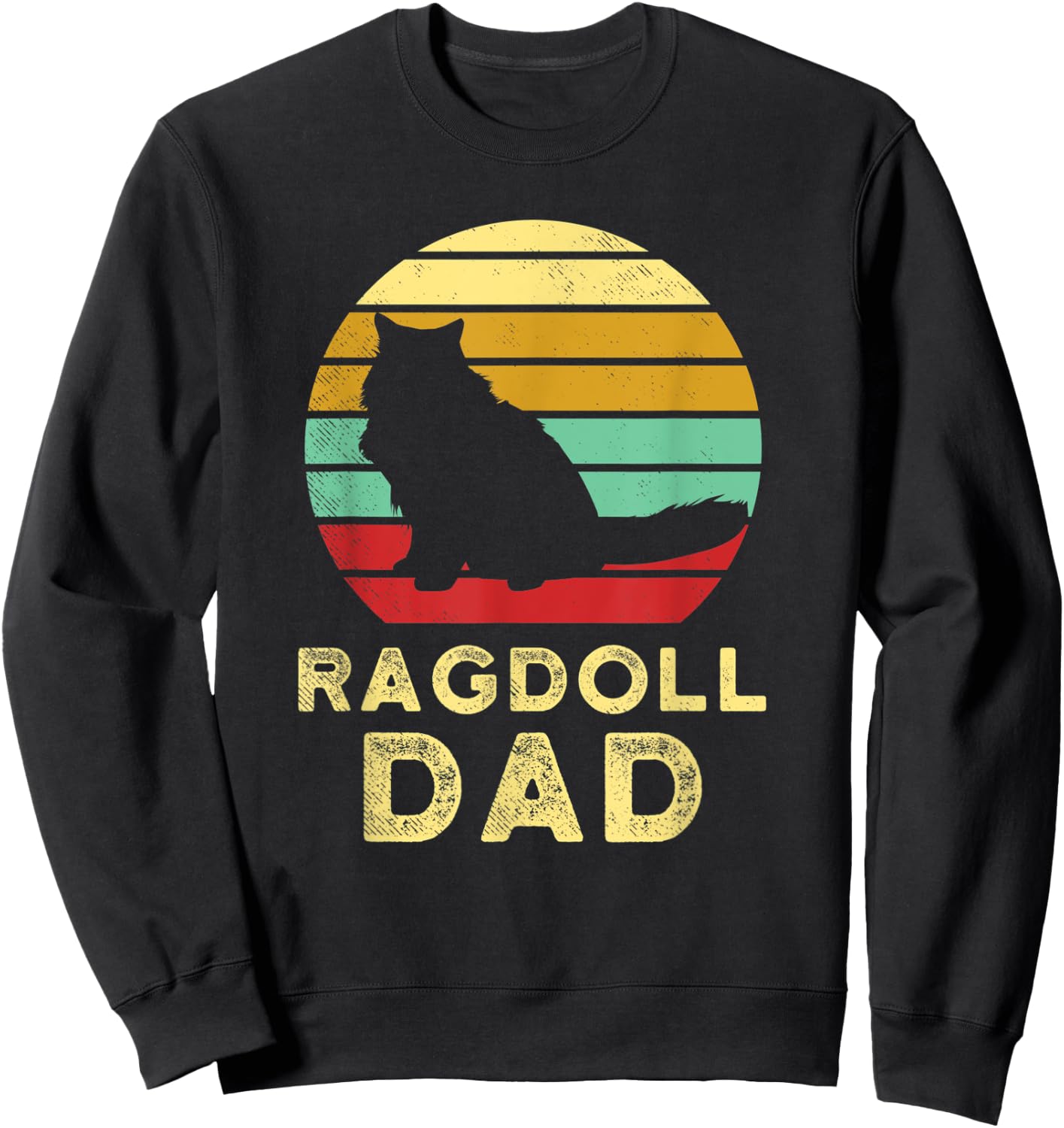 Retro Ragdoll Dad Vintage Ragdoll Cat Dad Rag Doll Cat Dad Women Sweatshirt - Sweatshirt | Black