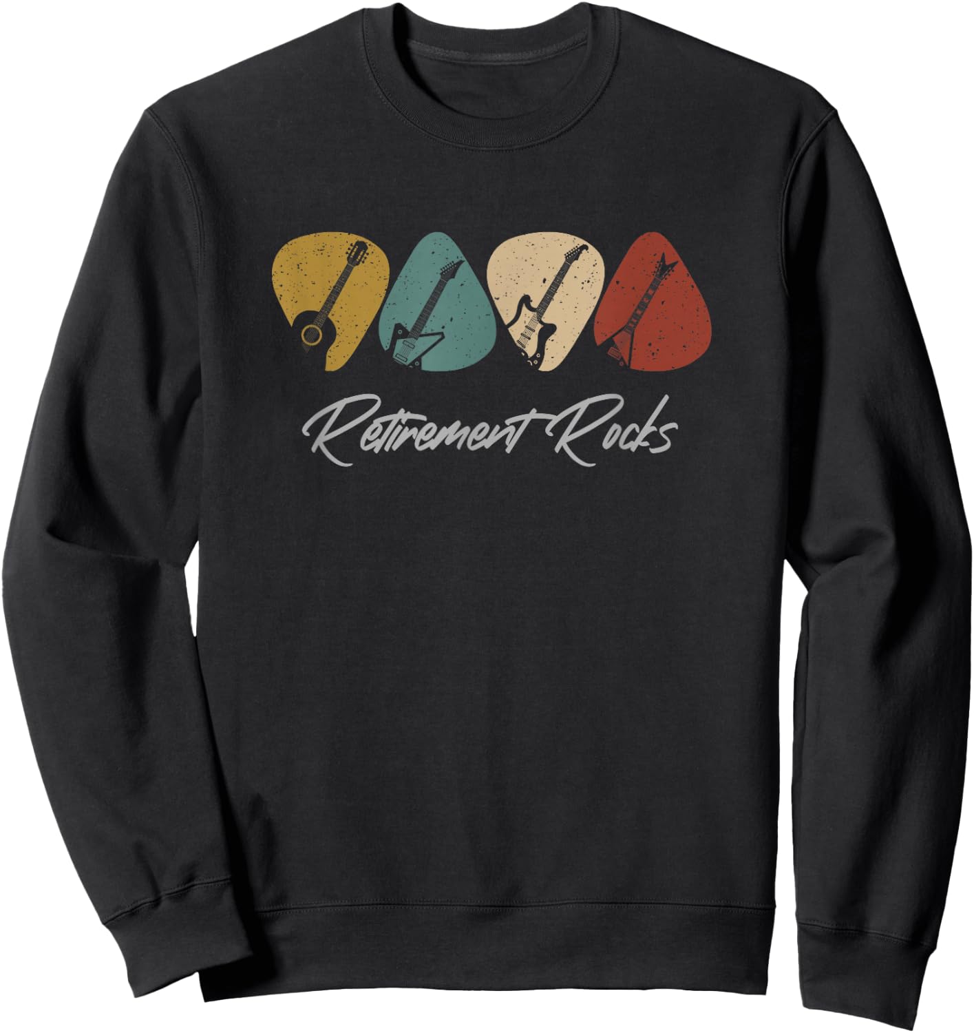 Retirement Rocks - Funny Guitar Player Guitarist Sweatshirt - Sweatshirt | Black