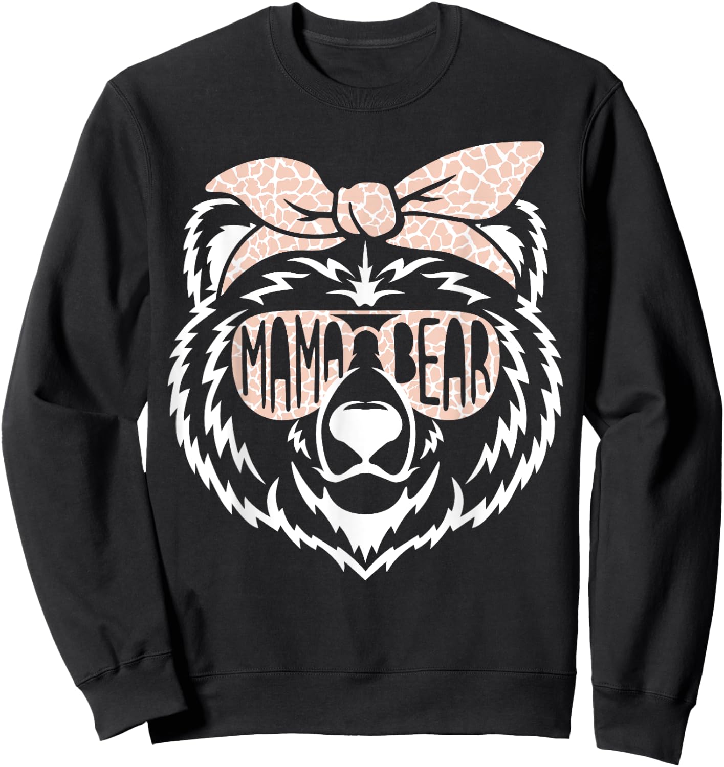 Mama Bear Face Sunglasses Mother Mom Mommy Mother's Day Sweatshirt - Sweatshirt | Black