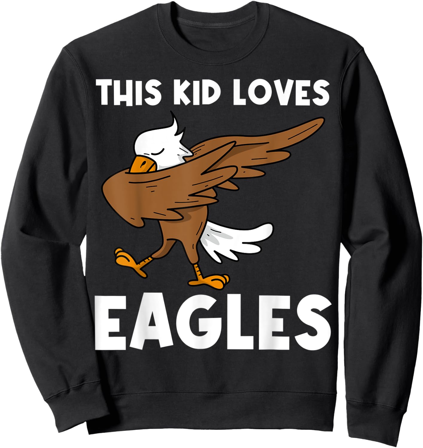 Cool Eagle Kids Boys Dabbing Bald Flying Animal Sweatshirt - Sweatshirt | Black
