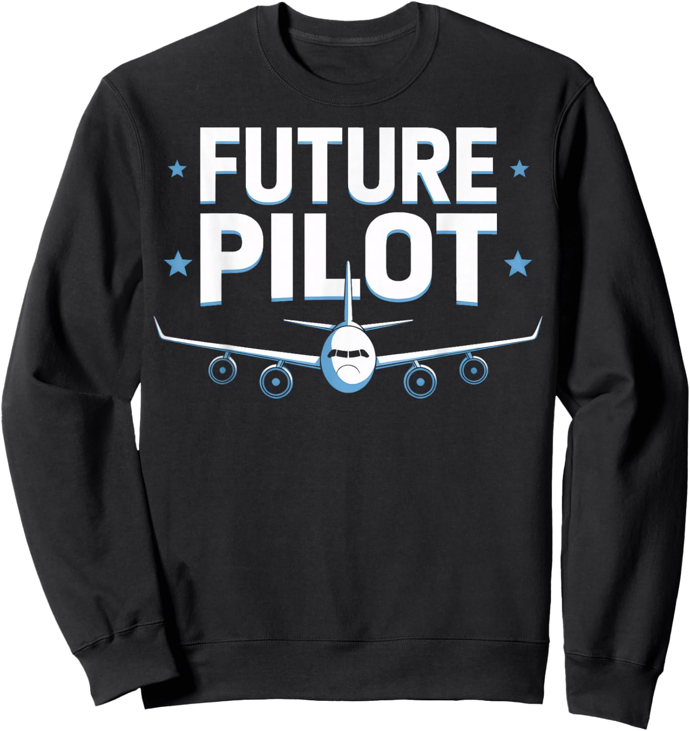 Future Pilot Aviation Lover Youth Boys Sweatshirt - Sweatshirt | Black