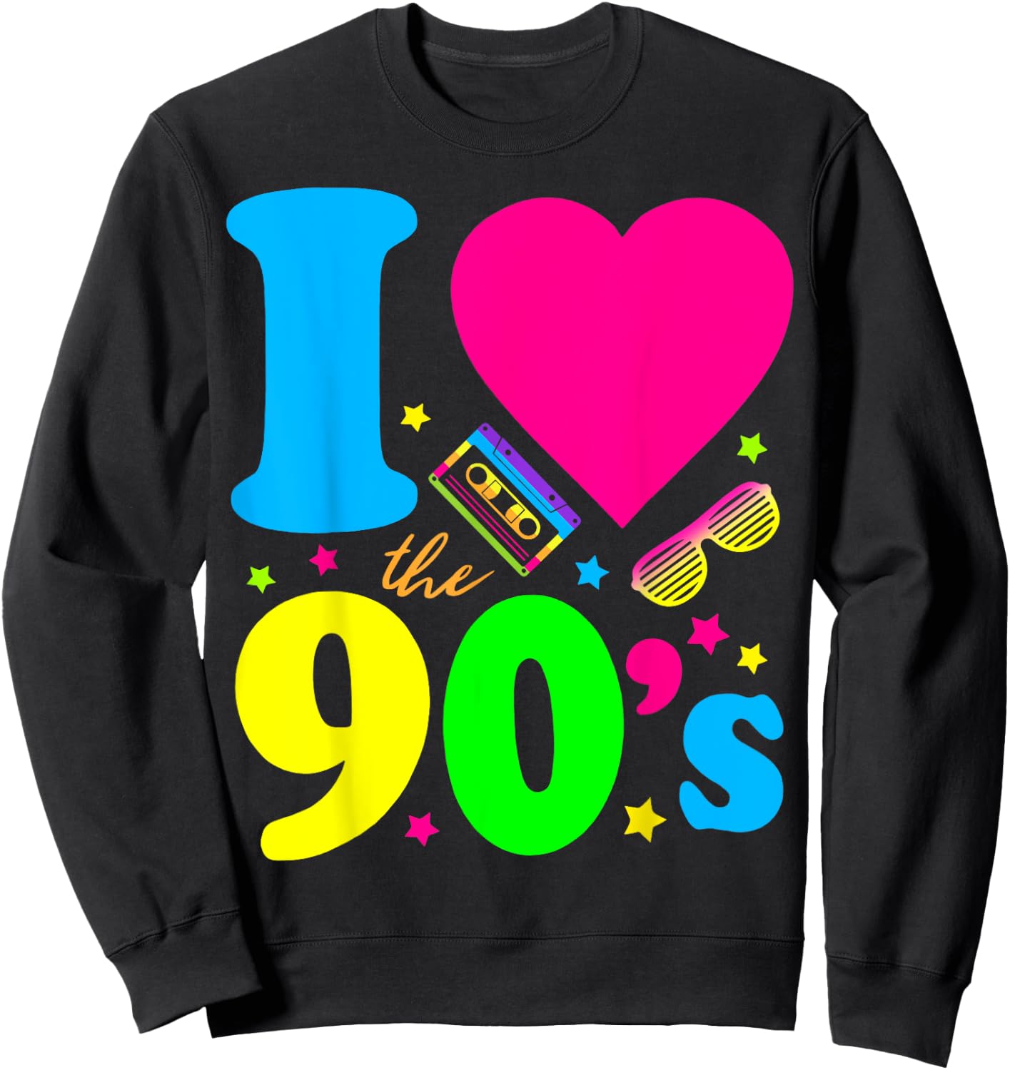1990's 90s Shirt I Heart the Nineties Sweatshirt - Sweatshirt | Black