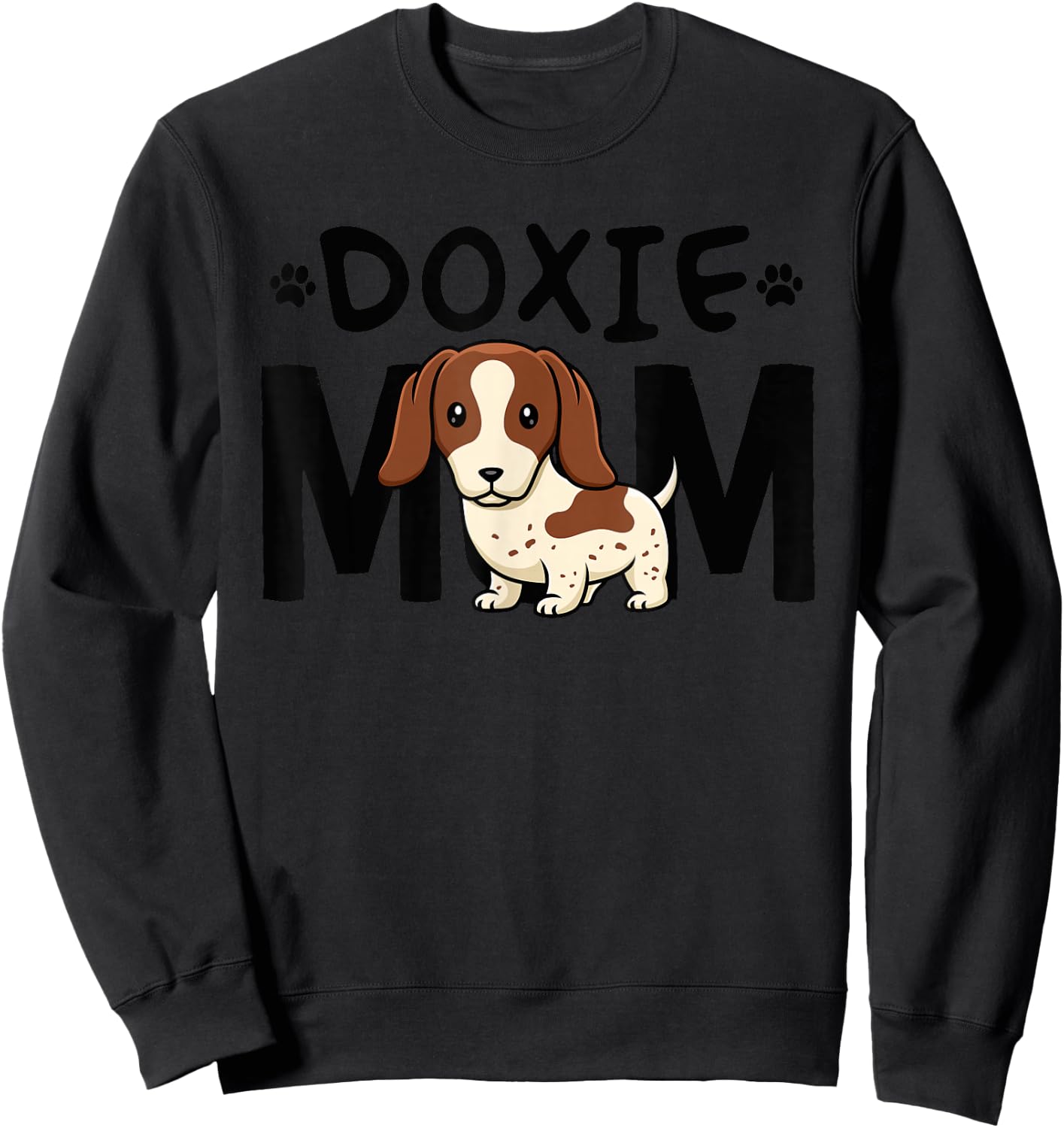 Piebald Dachshund Mom Shirt Doxie Mama Dog Lover Sweatshirt - Sweatshirt | Black