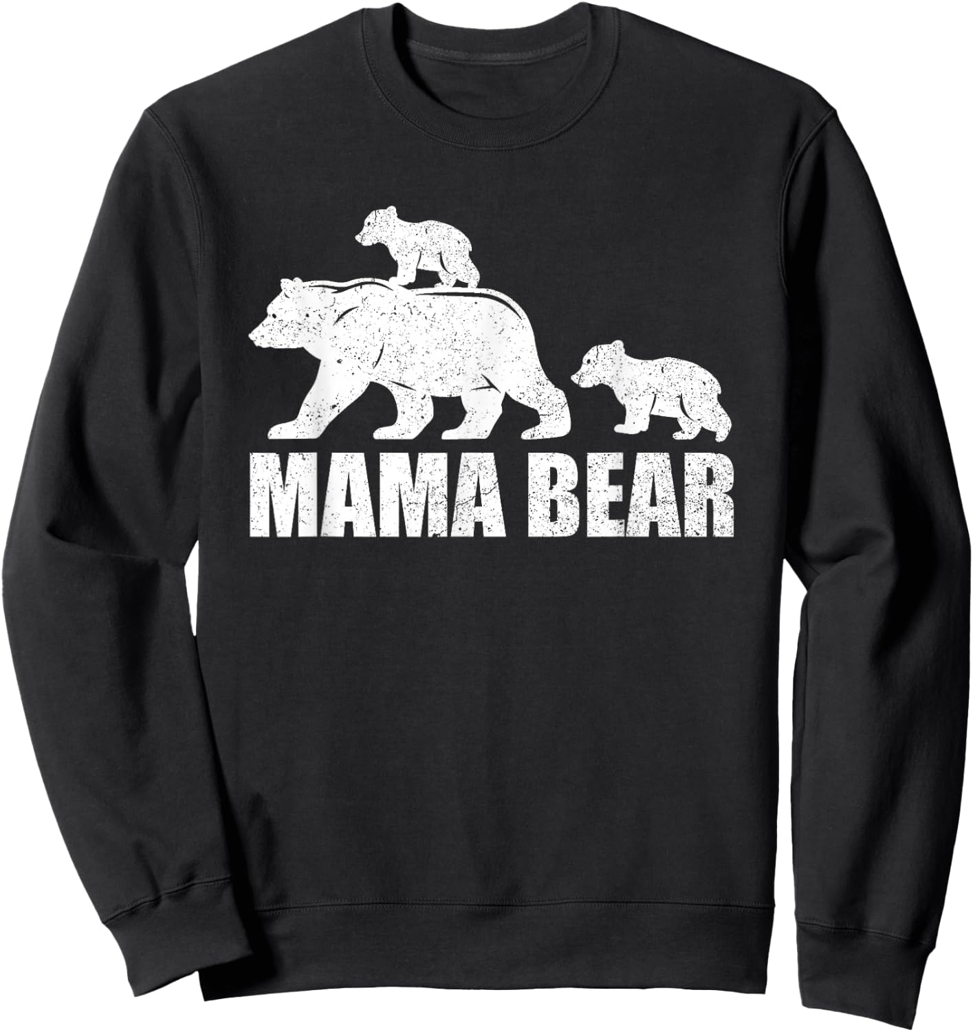 Mama Bear 2 Cubs Shirt Mama Bear Twin Mom 2 Kids Sweatshirt - Sweatshirt | Black