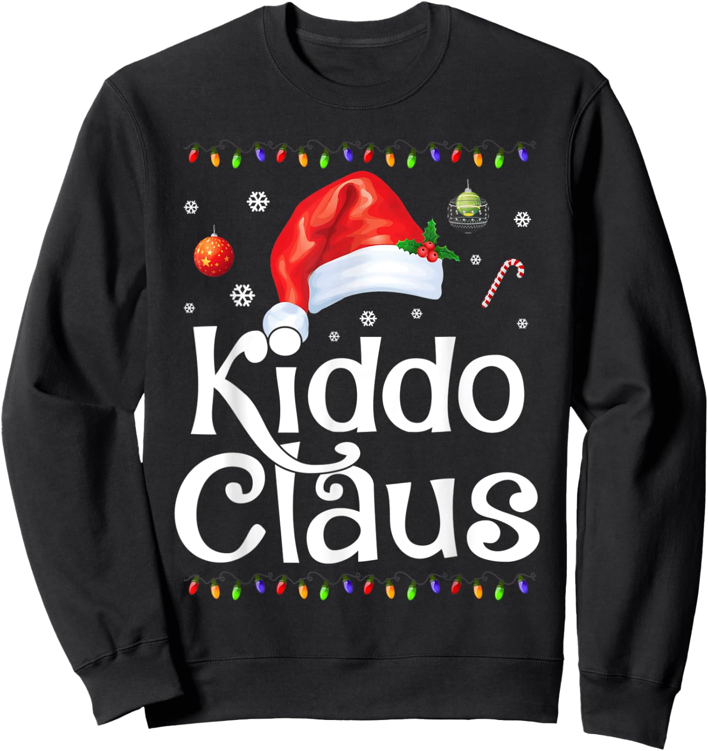 Funny Kiddo Claus Christmas Pajamas Santa Gift Sweatshirt - Sweatshirt | Black