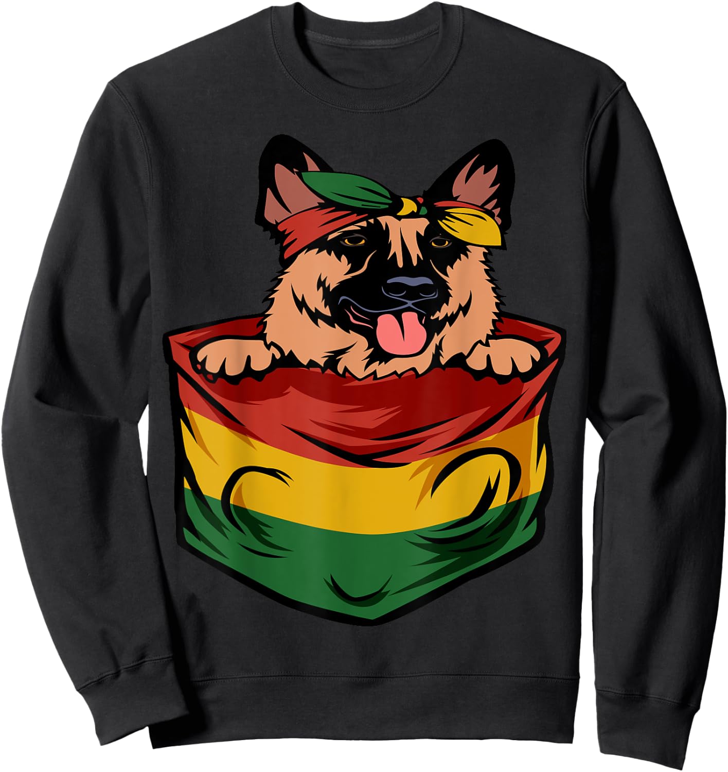 German Shepherd Juneteenth Cute Dog Lover African American Sweatshirt - Sweatshirt | Black