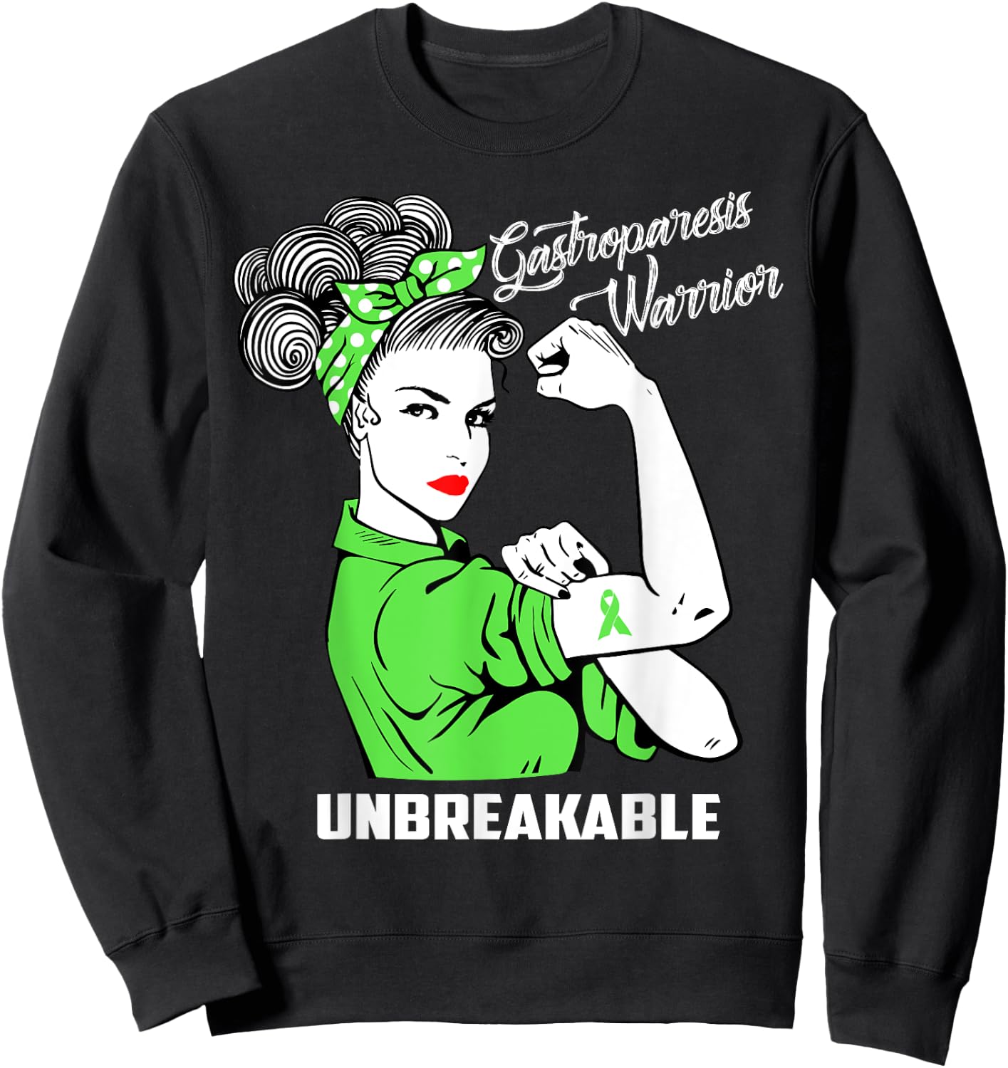 Gastroparesis Warrior Unbreakable Awareness Gift Sweatshirt - Sweatshirt | Black