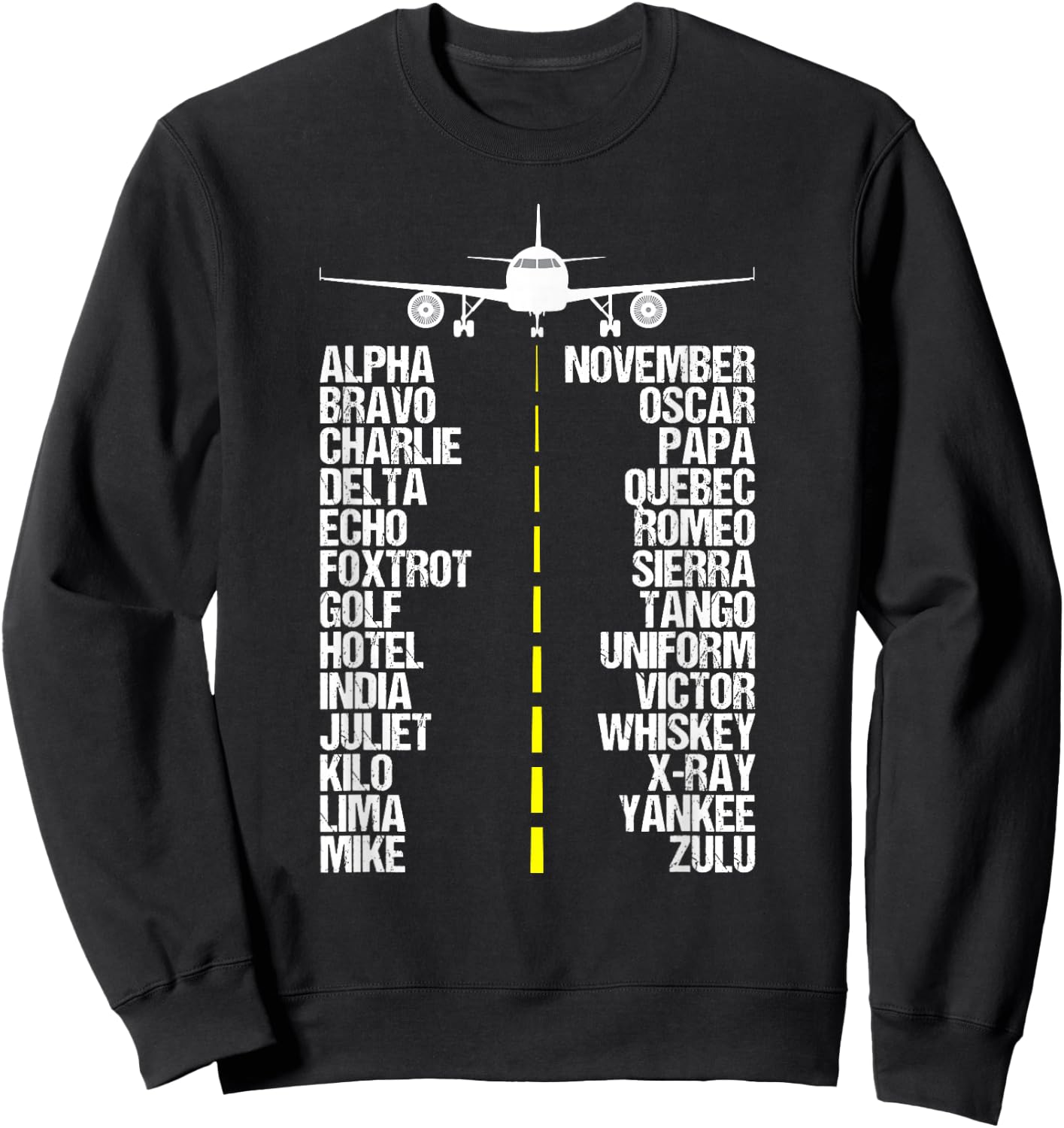 Aviation Phonetic Alphabet Code Pilot Airplane Aircraft Sweatshirt - Sweatshirt | Black