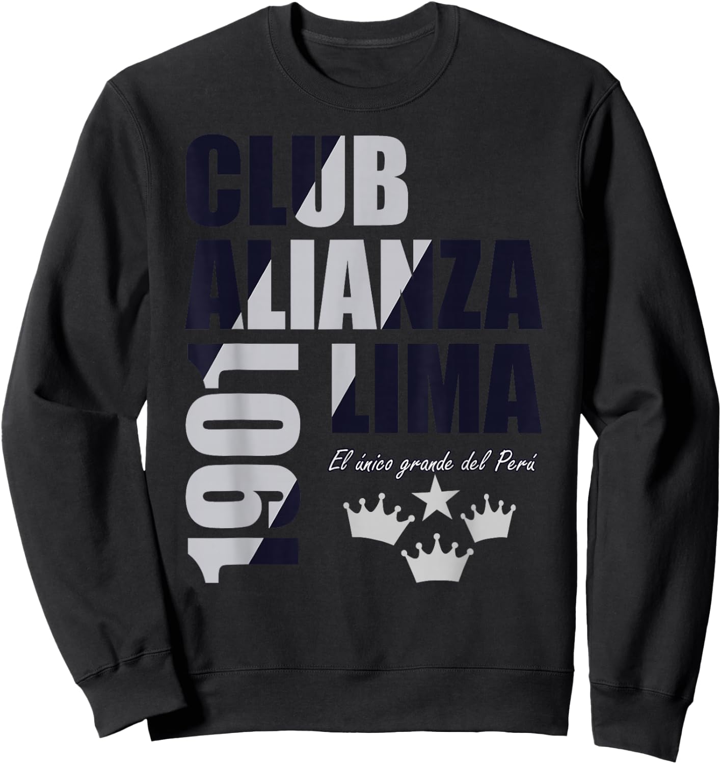 Club Alianza Lima Corazon Peruvian Soccer Men Women Grone Sweatshirt - Sweatshirt | Black