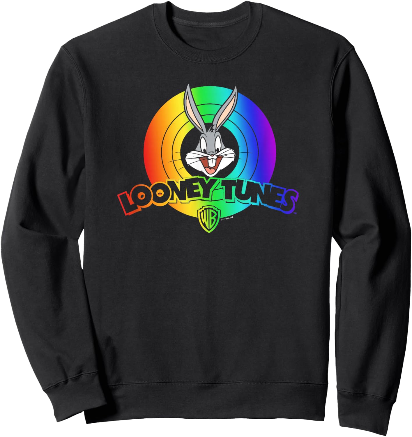 Looney Tunes Bugs Bunny Rainbow Logo Sweatshirt - Sweatshirt | Black