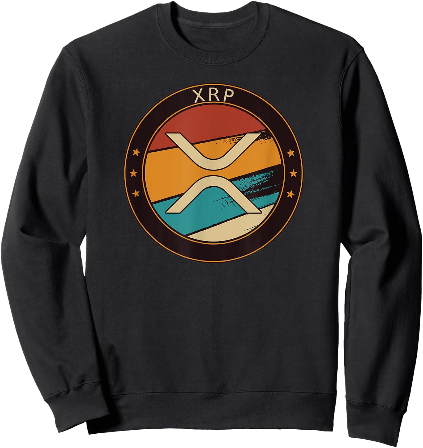 XRP Vintage Crypto Retro Art Cryptocurrency Sweatshirt - Sweatshirt | Black