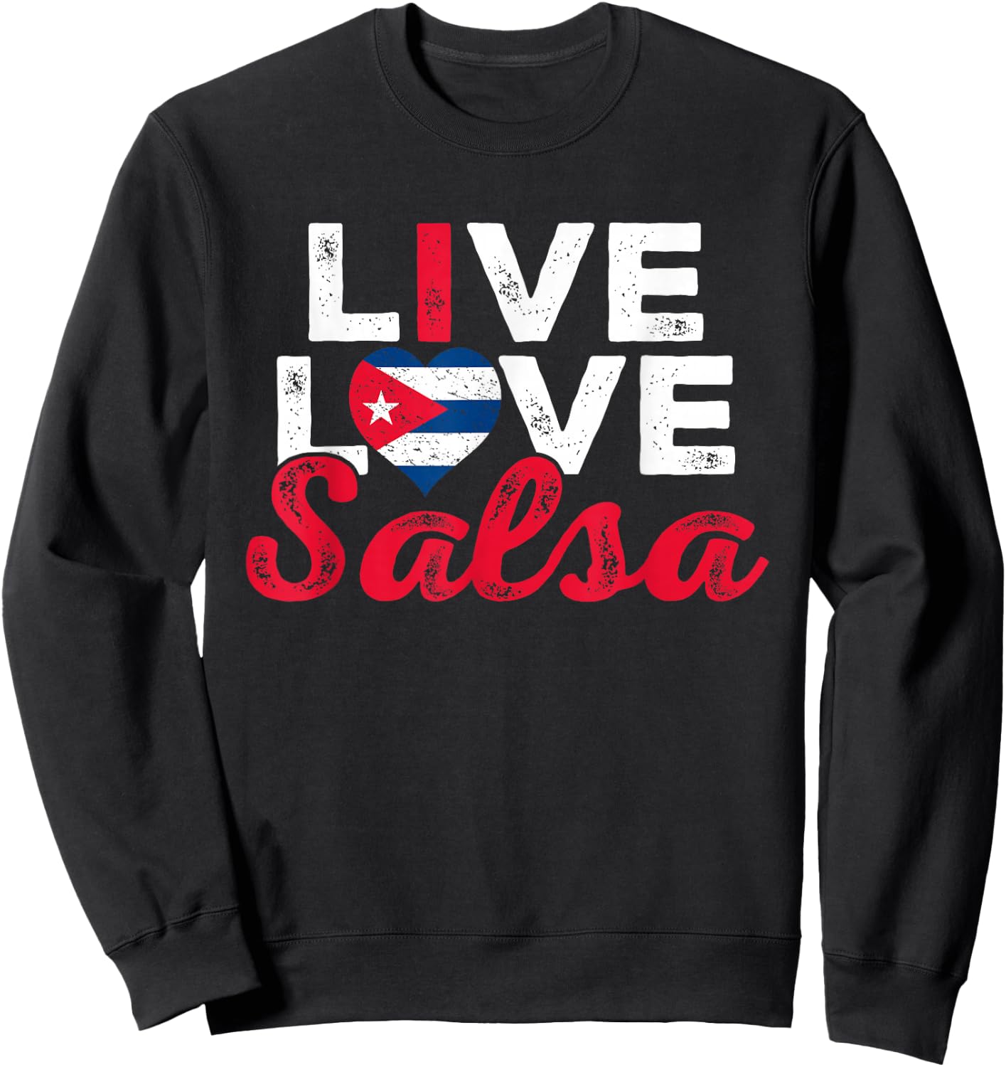 Funny Cuba Salsa Lover Graphic Women Girls Cuban Salsa Dance Sweatshirt - Sweatshirt | Black