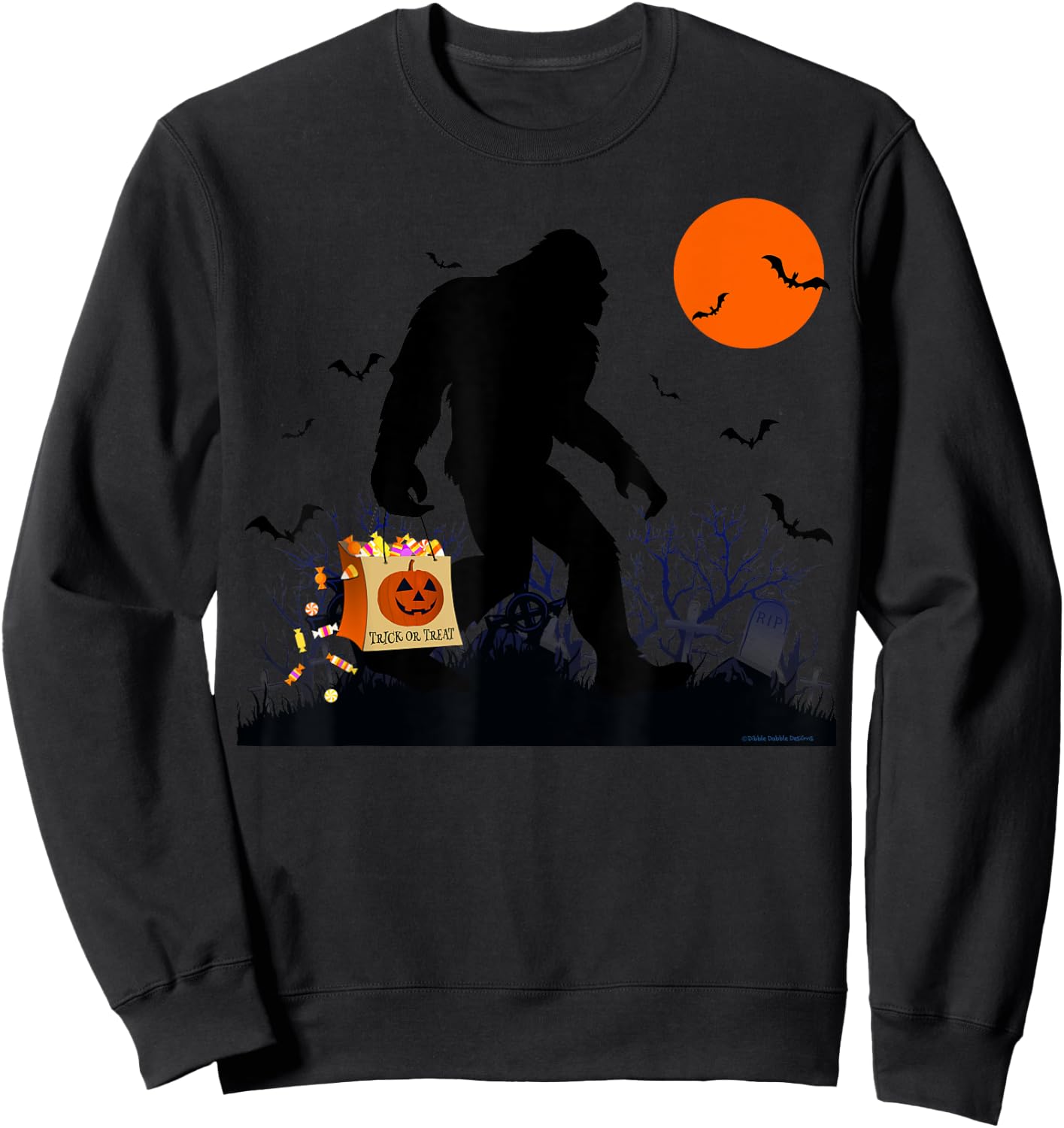 Funny Halloween Bigfoot Trick or Treating - Bigfoot Sweatshirt - Sweatshirt | Black