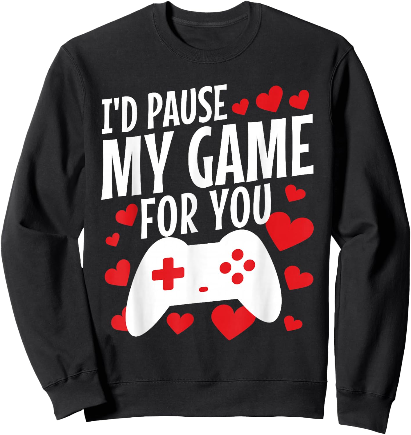 Kids Valentines Day Gamer Gift - Funny Game Lover Men Boys Sweatshirt - Sweatshirt | Black