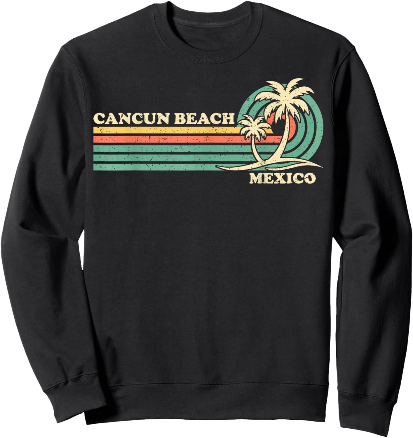 Vintage Retro Summer Vacation Mexico Cancun Beach Sweatshirt - Sweatshirt | Black