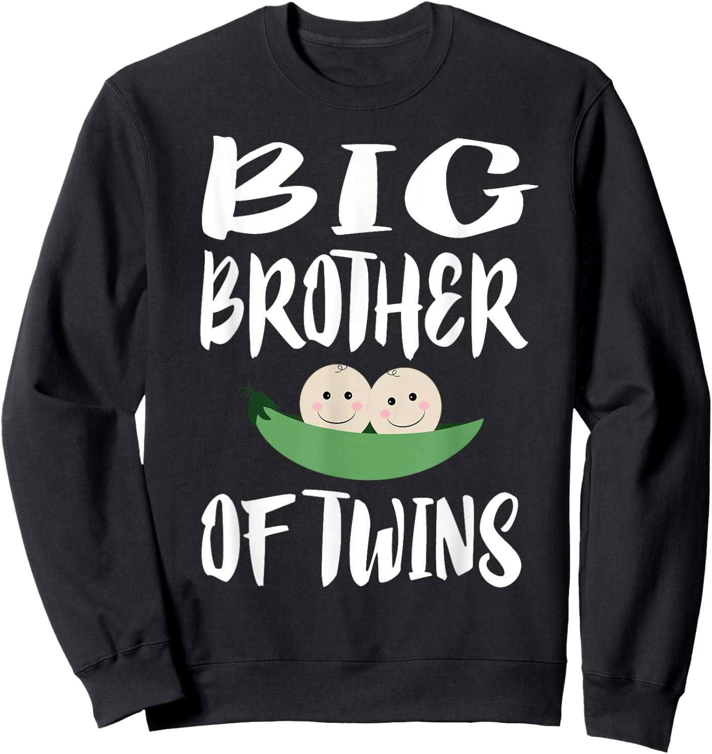 Big Brother Of Twins Older Brother Announcement Sweatshirt - Sweatshirt | Black