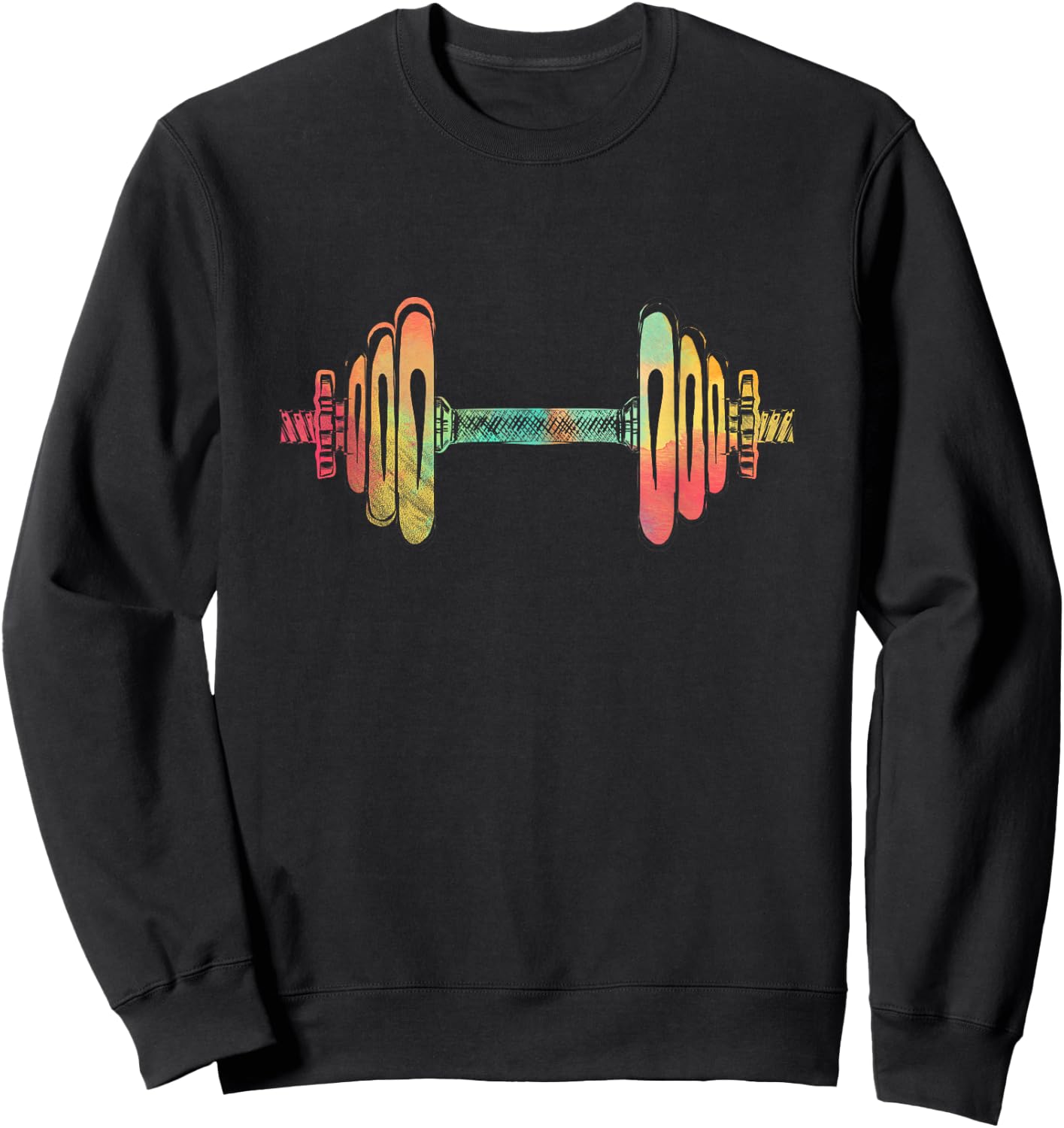Workout Powerlifting Gifts Women Colorful Dumbbell Sweatshirt - Sweatshirt | Black