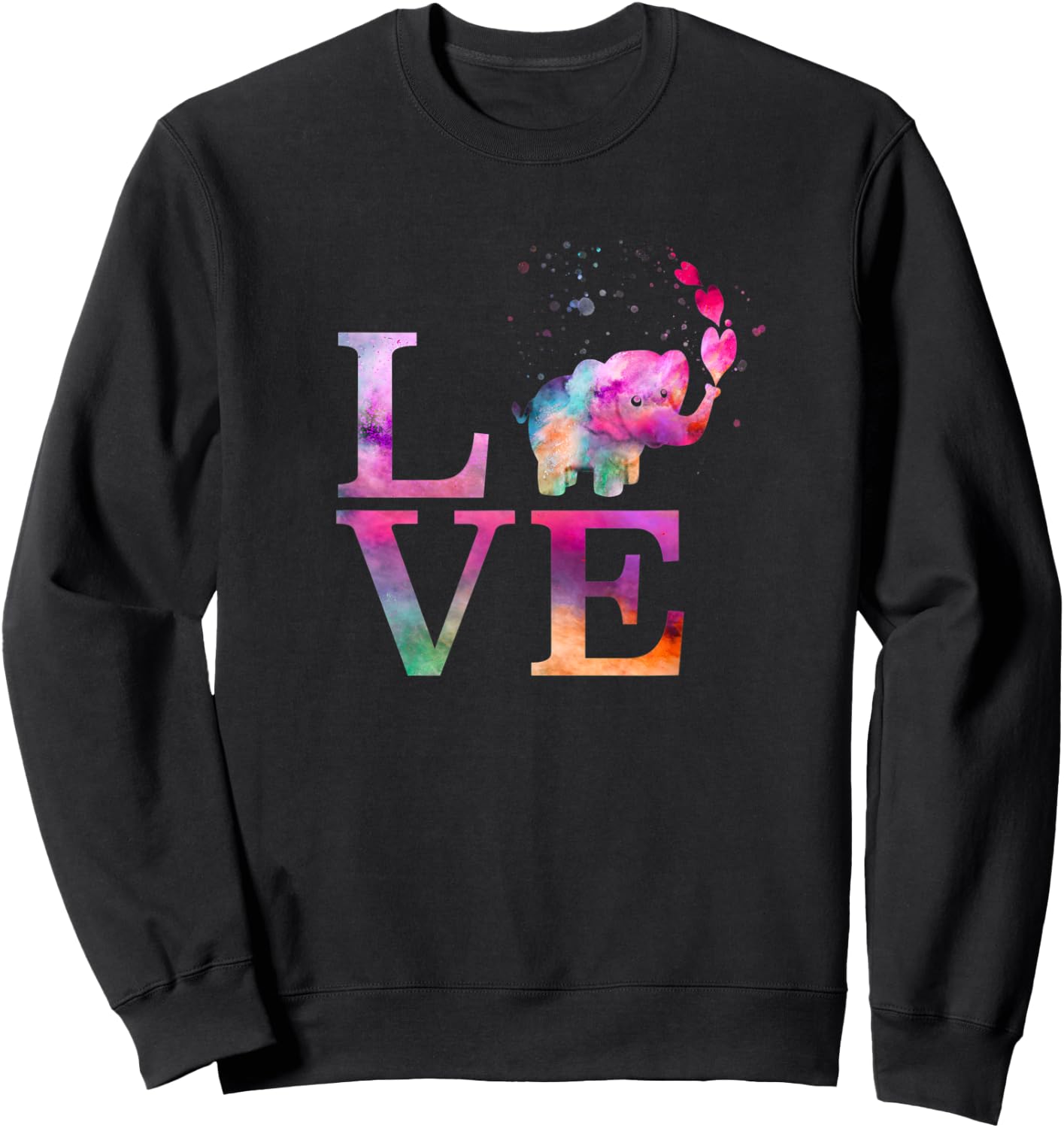 Colorful Baby Elephant Appreciation Day Love Heart Pink Gift Sweatshirt - Sweatshirt | Black