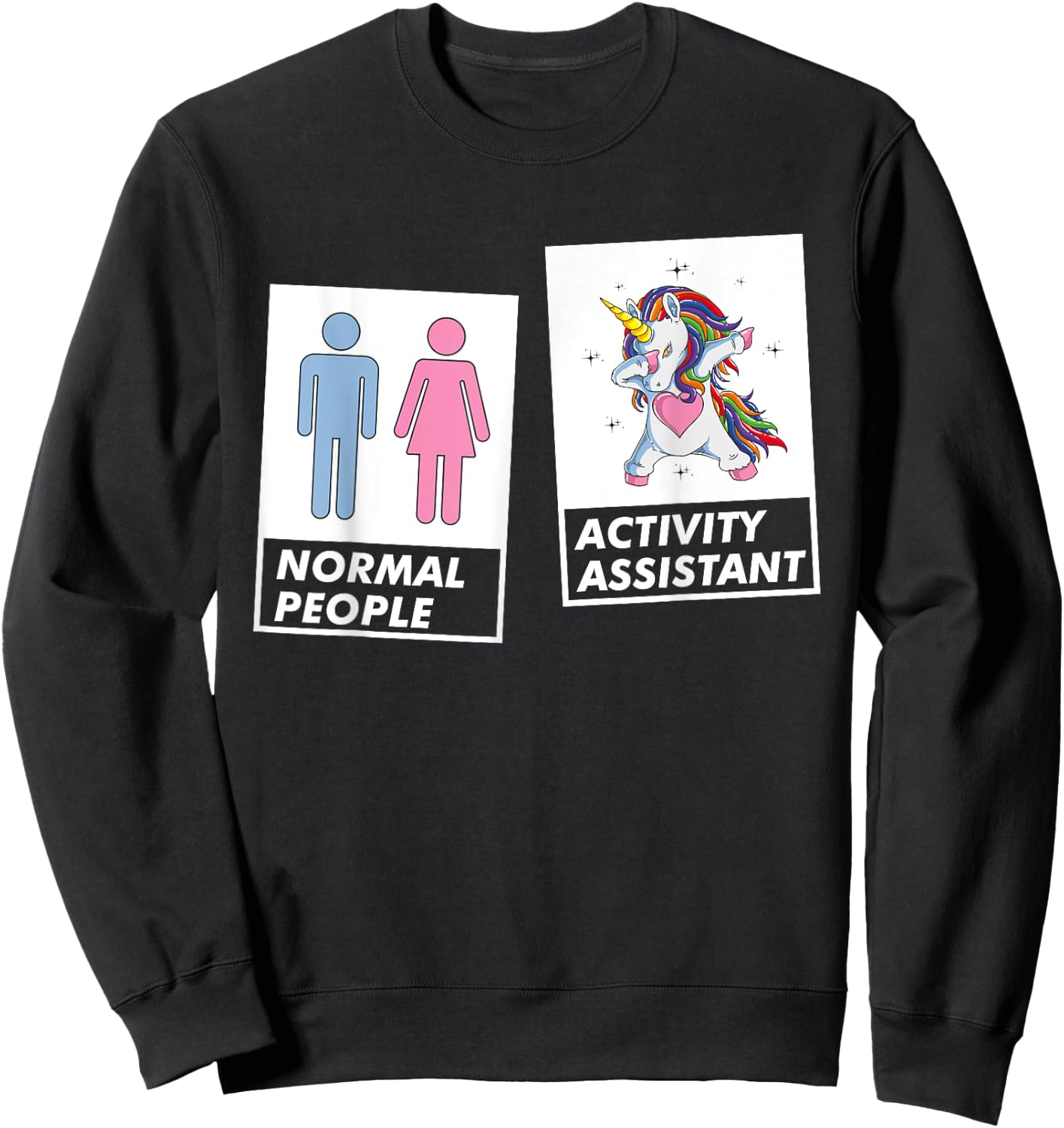 Dabbing Unicorn Activity Assistant Coordinator Professional Sweatshirt - Sweatshirt | Black