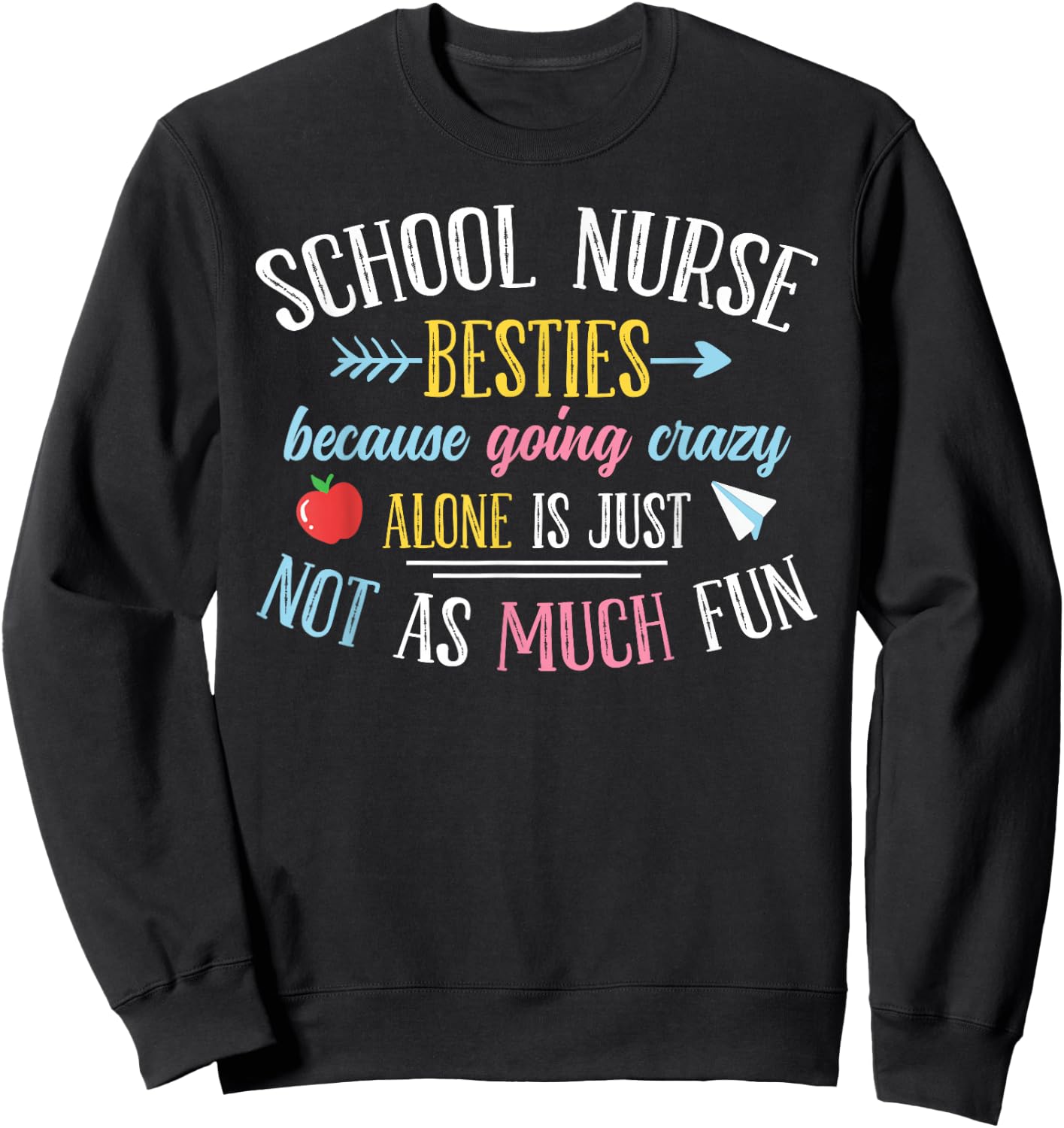 School Nurse Besties Sweatshirt - Sweatshirt | Black