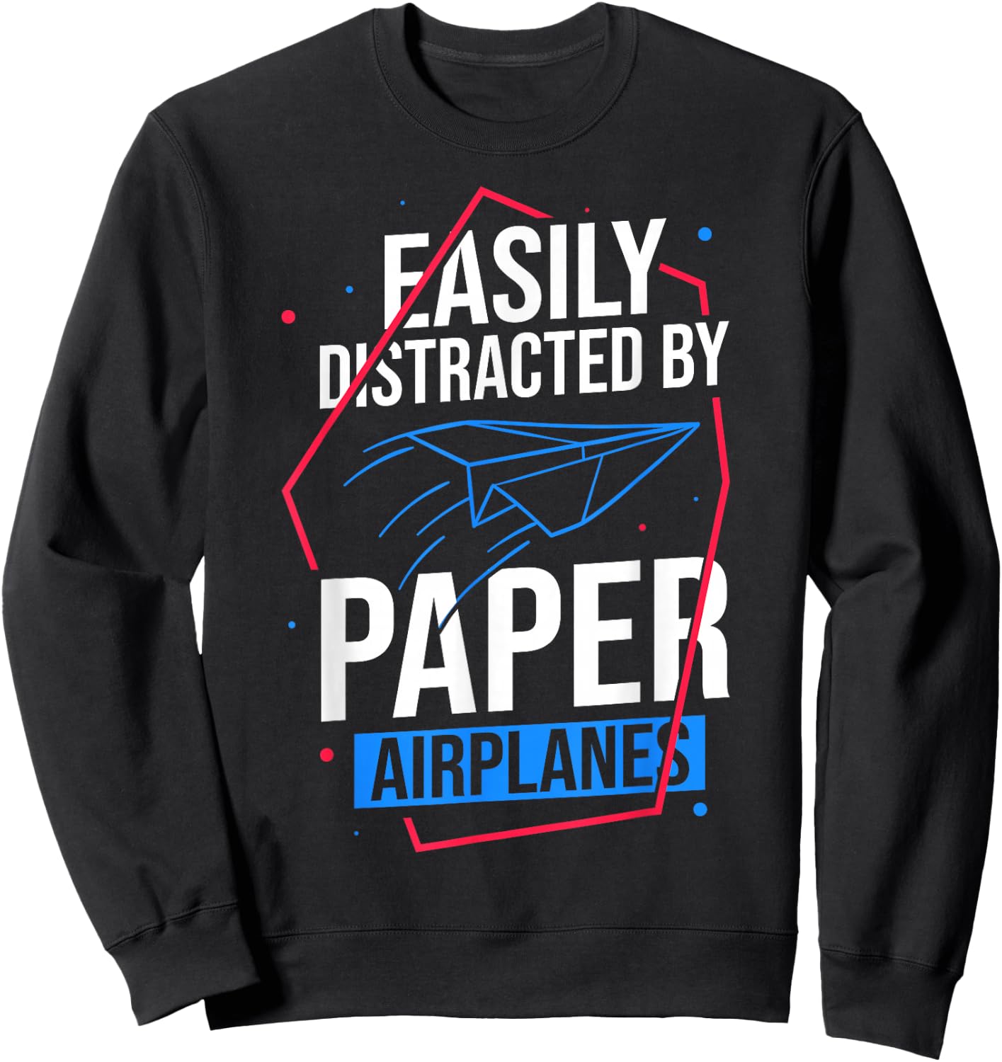 Paper Plane Folded Airplane Folding Glider Origami Flying Sweatshirt - Sweatshirt | Black