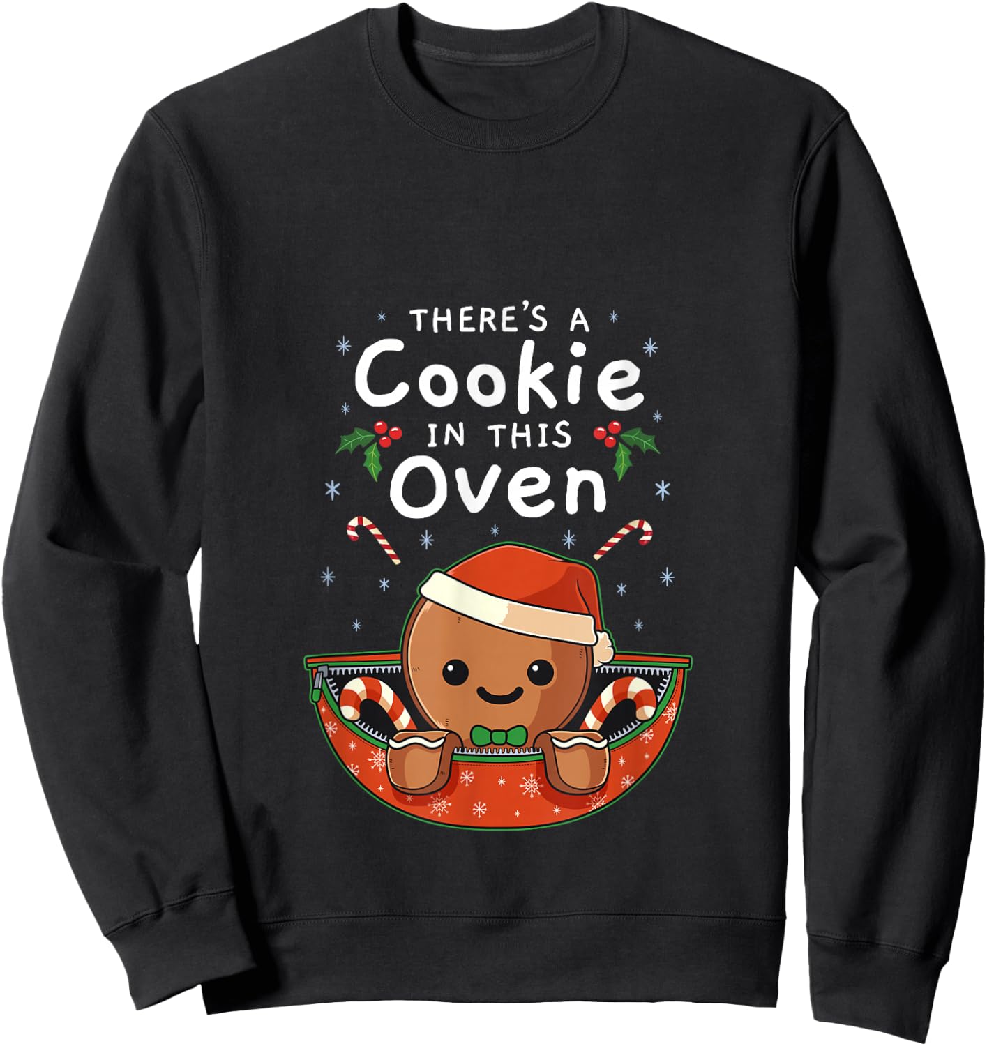 Gingerbread Man Baby Cookies In This Oven Sweatshirt - Sweatshirt | Black