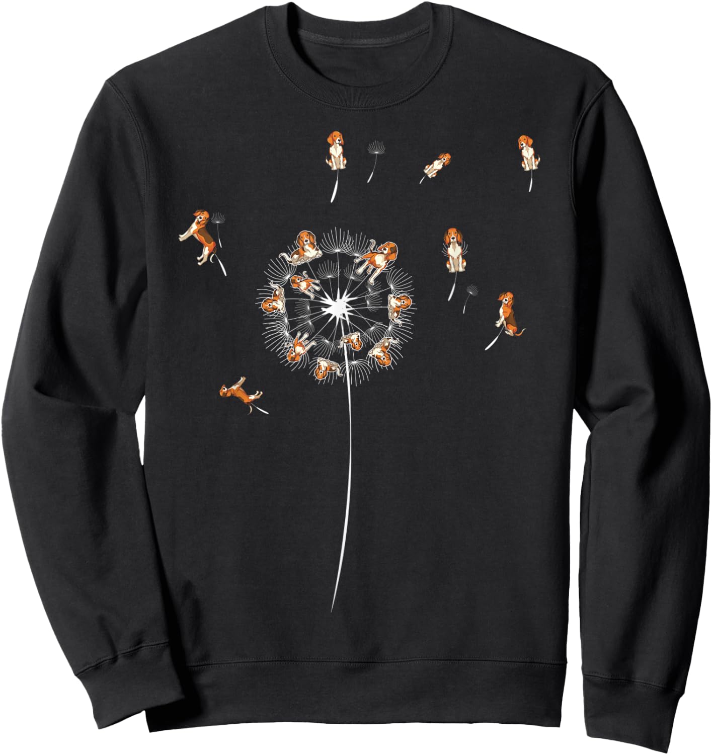 Dog Owner Animal Pet Owner Dog Lover Dandelion Funny Beagle Men Women Kids Sweatshirt - Sweatshirt | Black