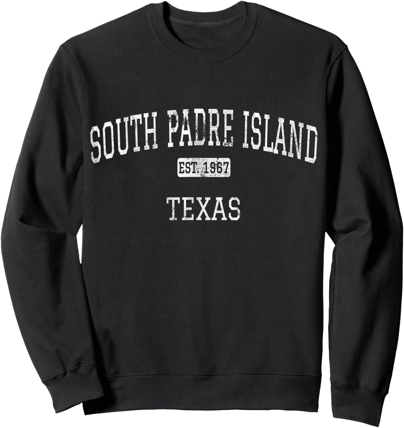 South Padre Island Texas TX Vintage Sweatshirt - Sweatshirt | Black