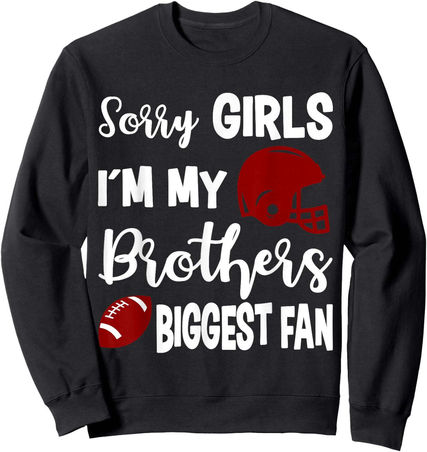 American Football Sister Biggest Fan Little Sister Gift Sweatshirt - Sweatshirt | Black