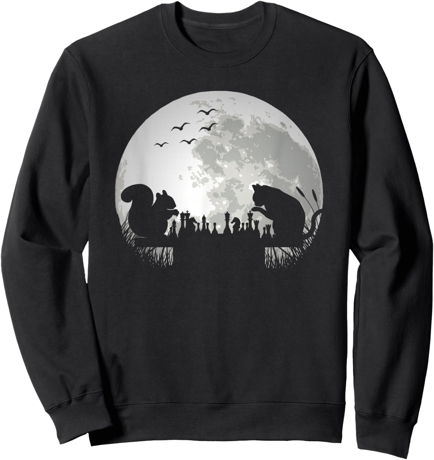 Chess Lover | Chess Piece | Squirrel Cat | Funny Chess Sweatshirt - Sweatshirt | Black