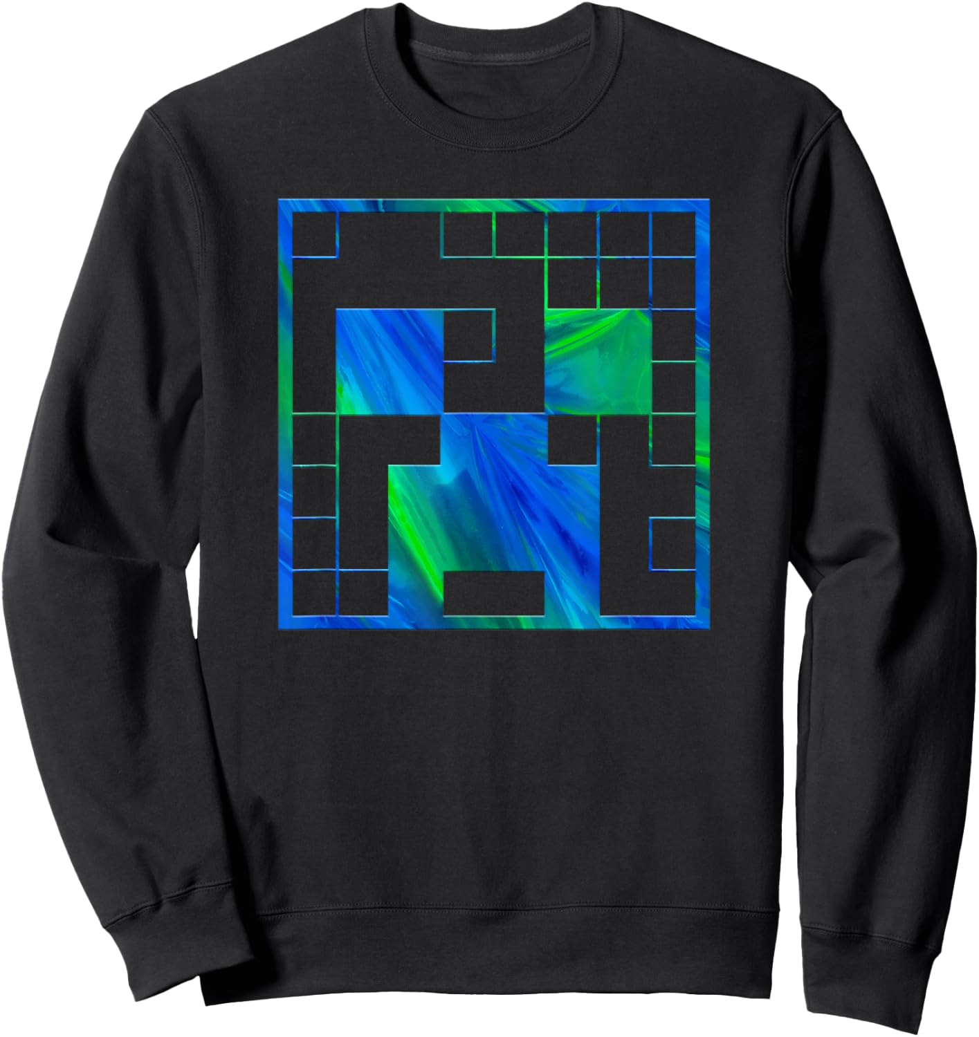 Minecraft Creeper Tie Dye Big Face Sweatshirt - Sweatshirt | Black