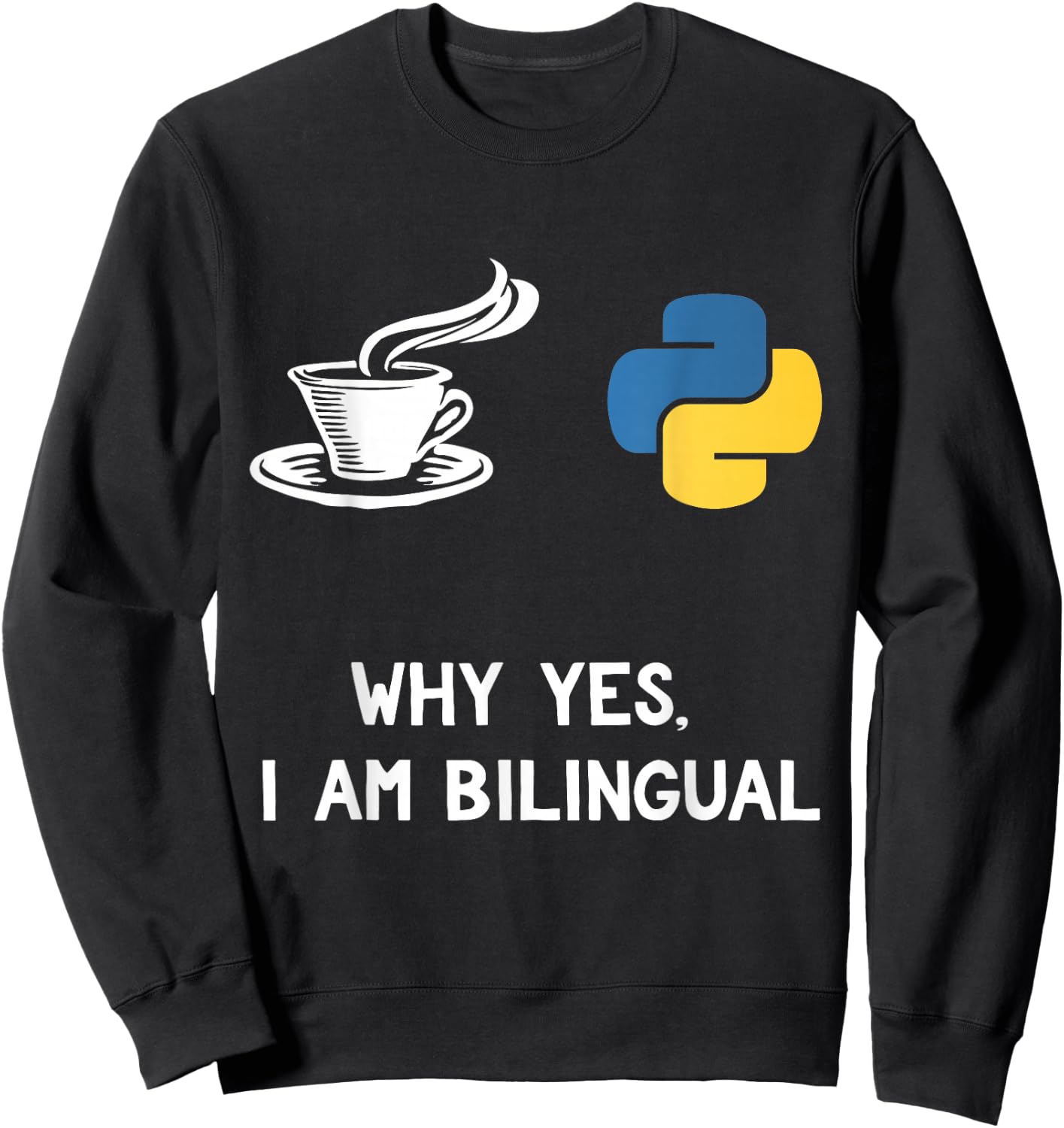 Funny Python Java Programmer Shirt Bilingual Coder Gift Sweatshirt - Sweatshirt | Black