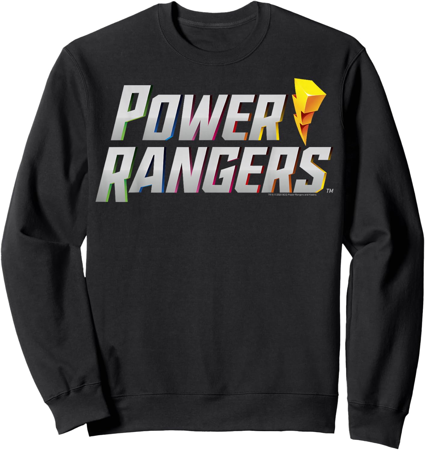 Power Rangers Retro 3D Style Vintage Logo Sweatshirt - Sweatshirt | Black