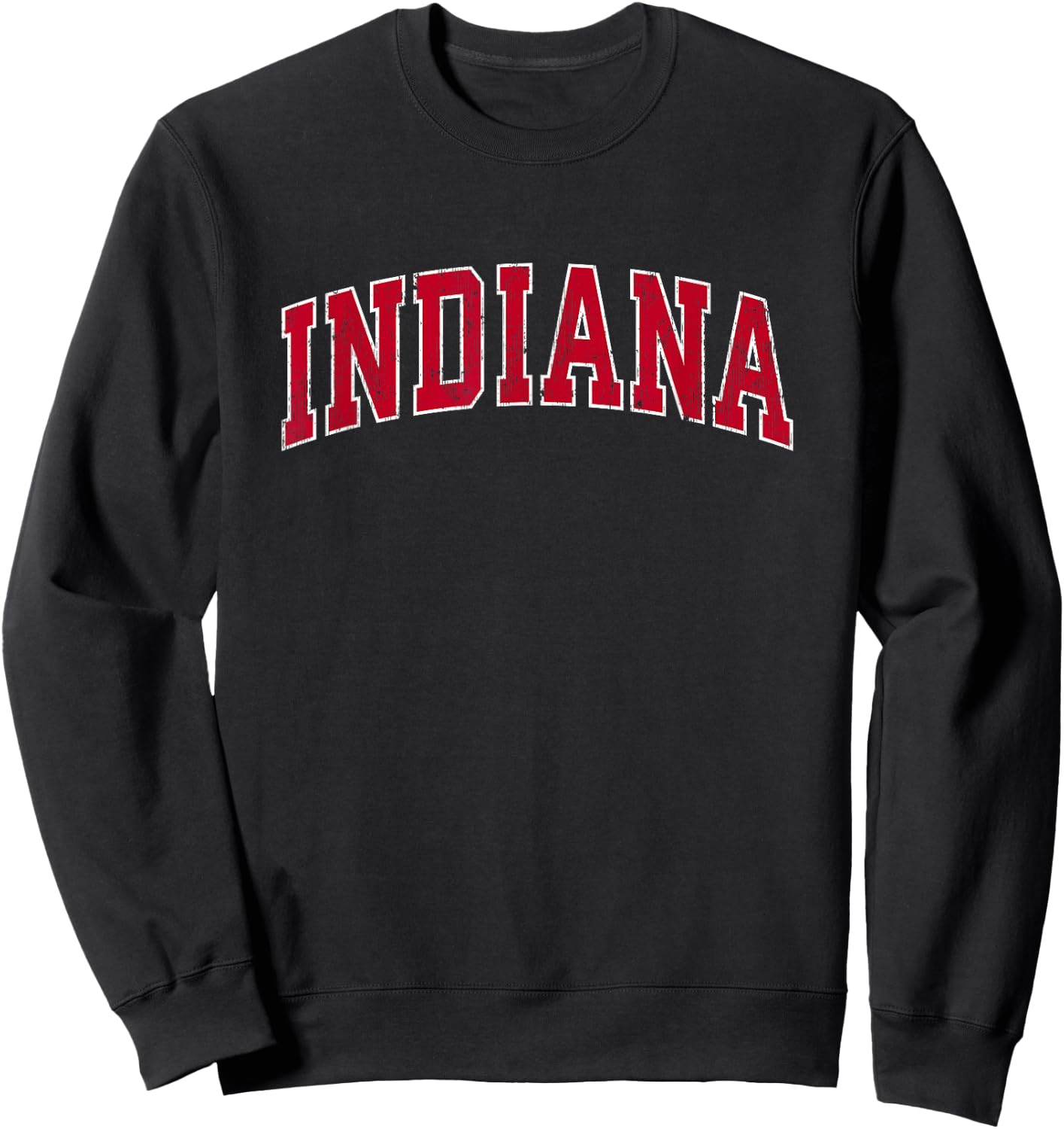 Indiana IN Vintage Sports Design Red Design Sweatshirt - Sweatshirt | Black