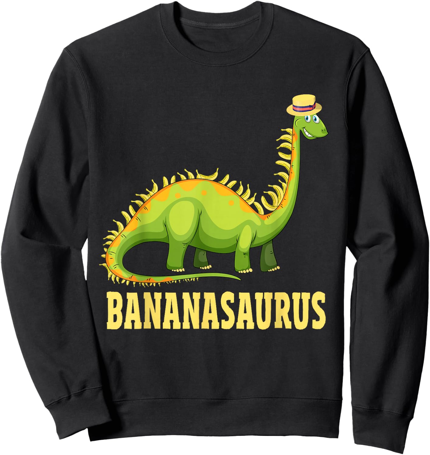 Funny Bananasaurus Apparel Dinos Banana Dinosaur Sweatshirt - Sweatshirt | Black