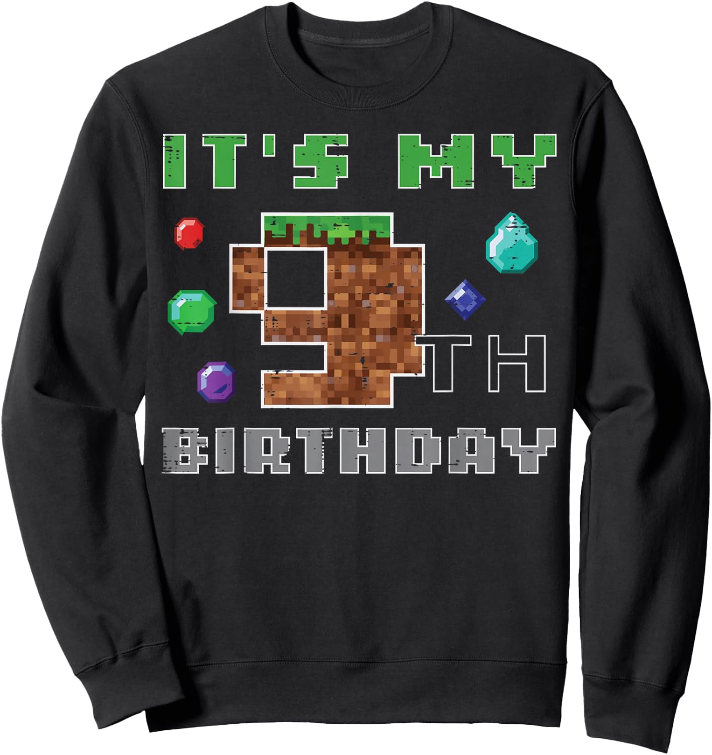 My 9th Birthday Pixel 9 Gamer Video Gaming Boys Kids Youth Sweatshirt - Sweatshirt | Black
