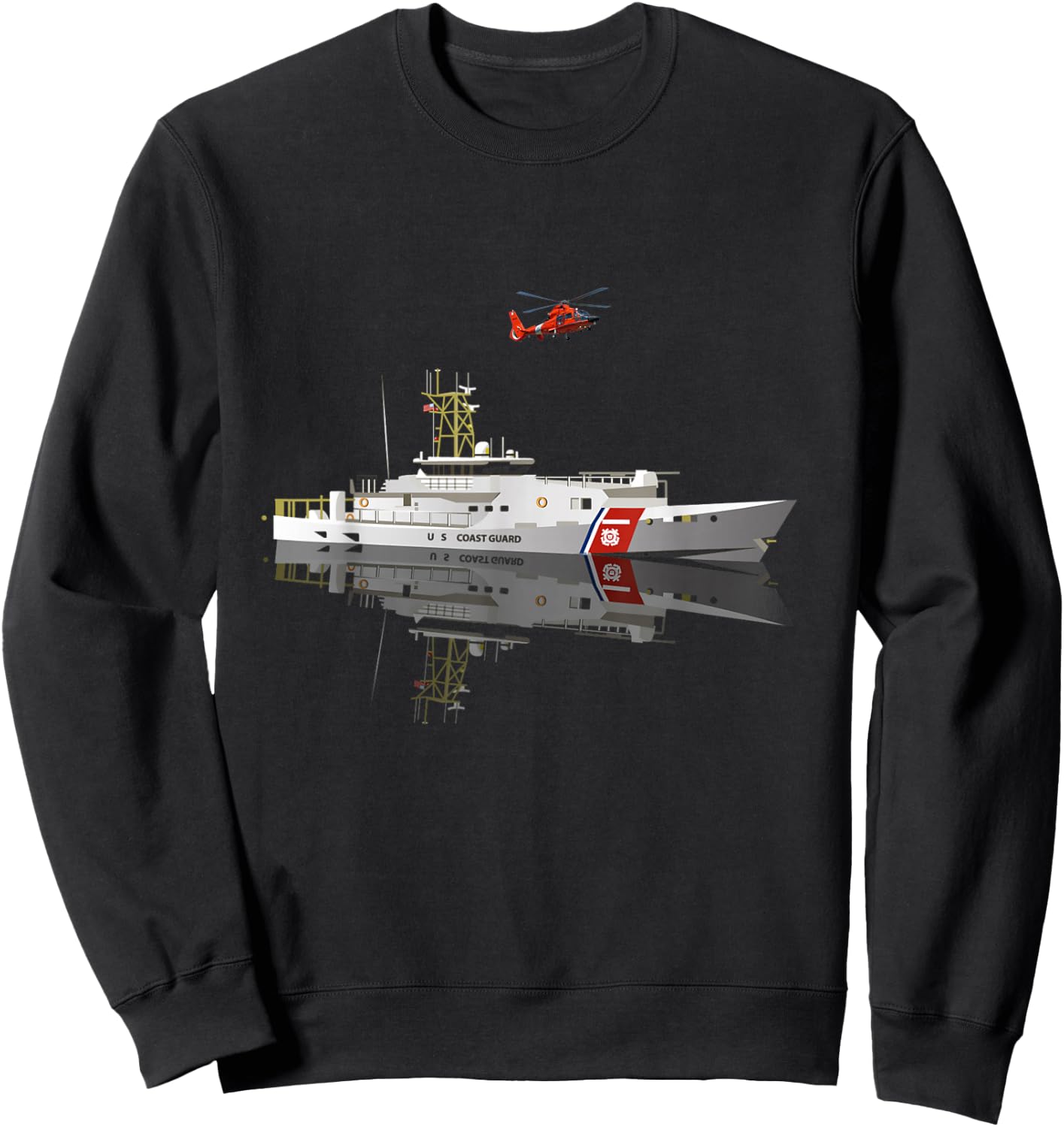 U.S Coastguard Coast Guard Veteran Flag USCG Veterans Day Sweatshirt - Sweatshirt | Black