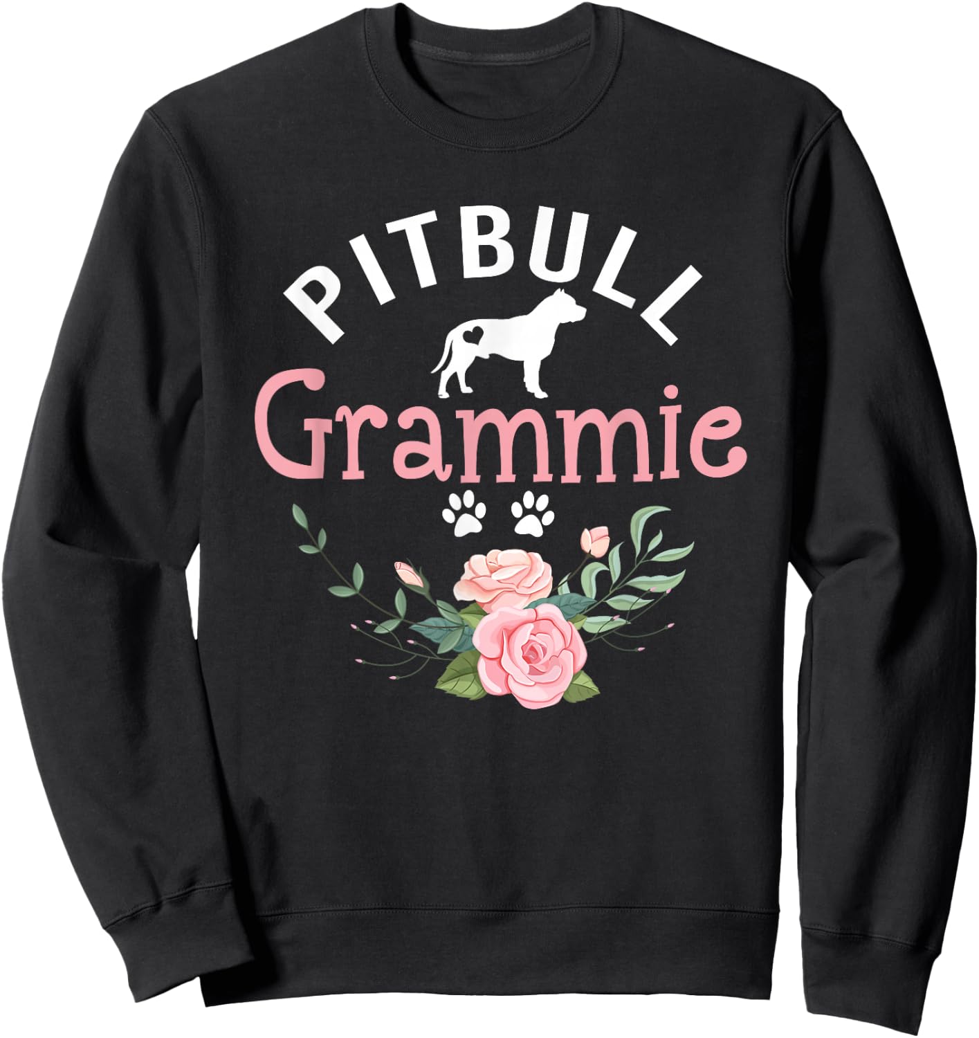 Pitbull Grammie Dog Gifts Grandma Pit Bull Dog Lovers Owners Sweatshirt - Sweatshirt | Black