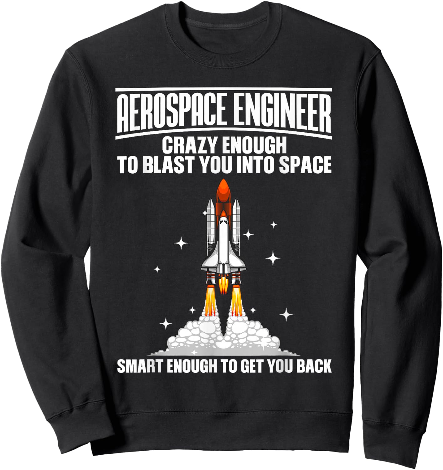 Cool Aerospace Engineer Art Women Aeronautical Space Sweatshirt - Sweatshirt | Black