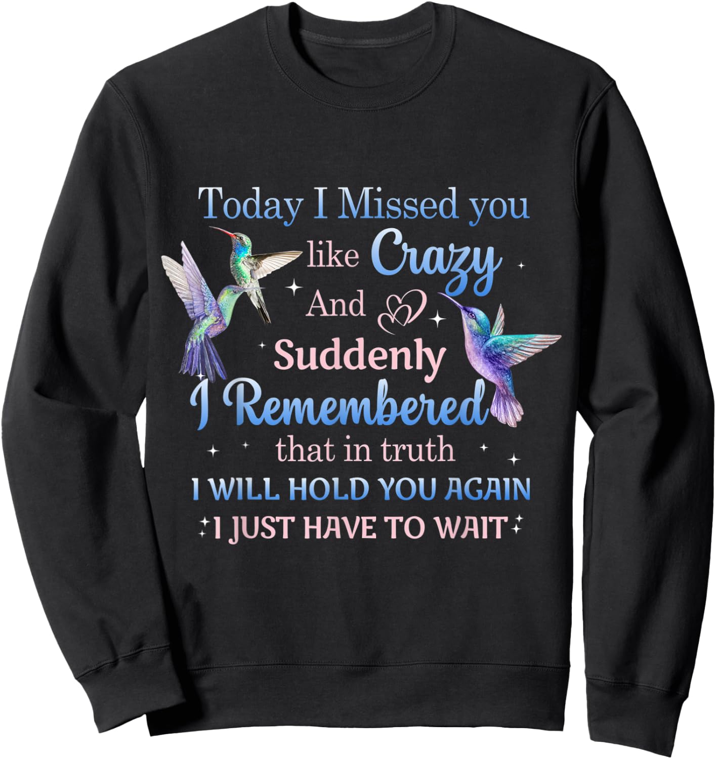 Today I Missed You Like Crazy - Humming Bird Lover Sweatshirt - Sweatshirt | Black
